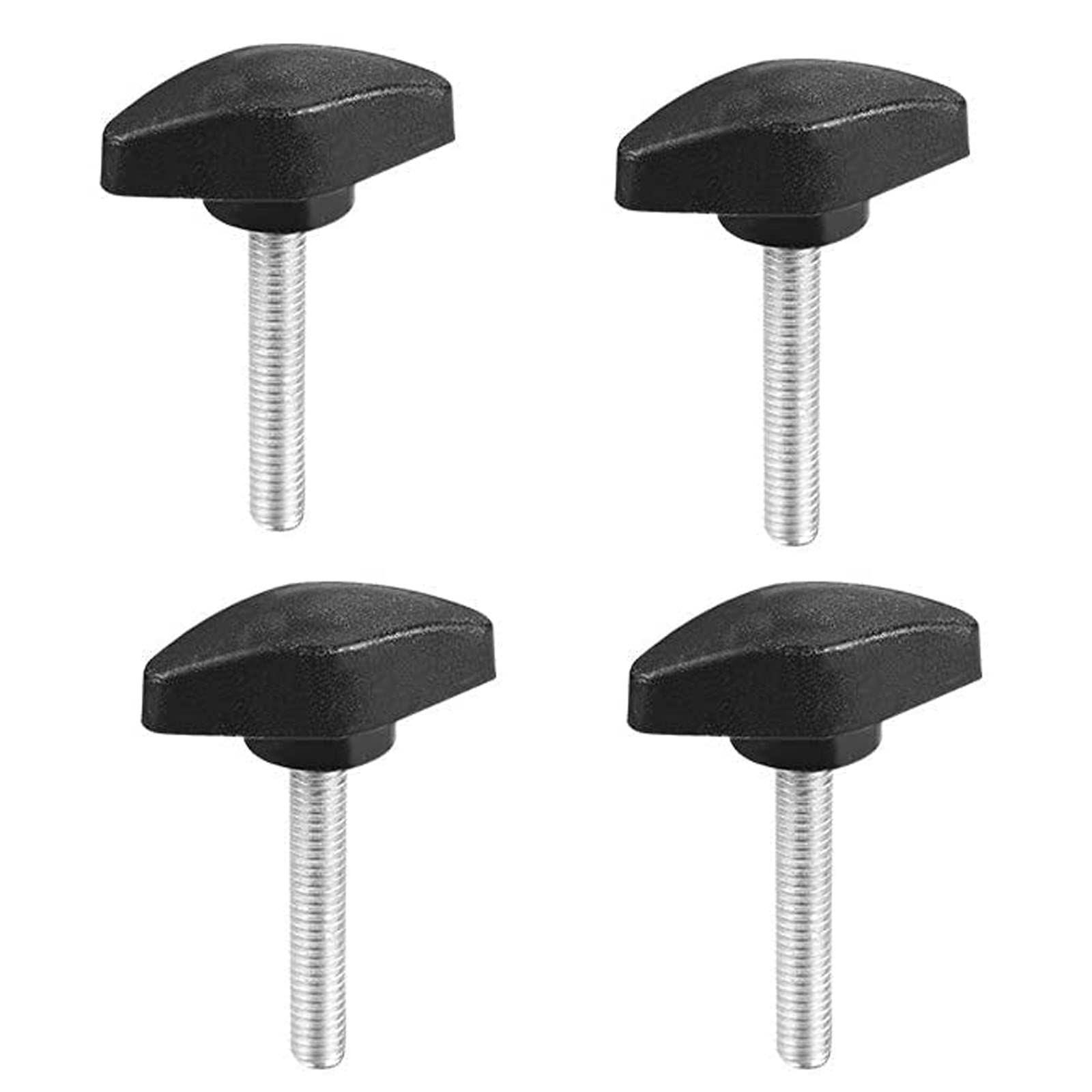 Ta-Vigor White, Black Handle Knobs Clamping T-Shape, M6 X 35Mm Handle Gripandles Screw Knob For Machine Tools 4Pcs
