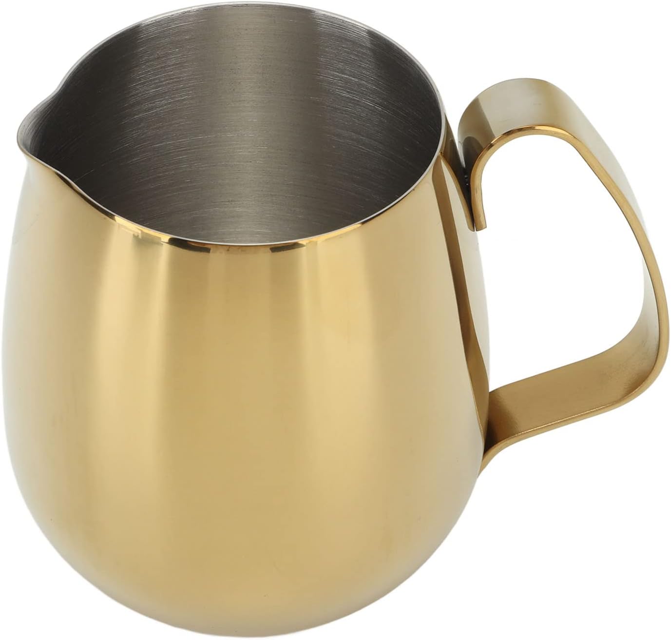 Milk Frothing Pitcher, 12oz Stainless Steel Coffee Steaming Jug with Non Drip Spout and Ergonomic Handle for Cappuccino Latte Art, Home Office Cafe Espresso Machine Accessories (12oz/350ml)