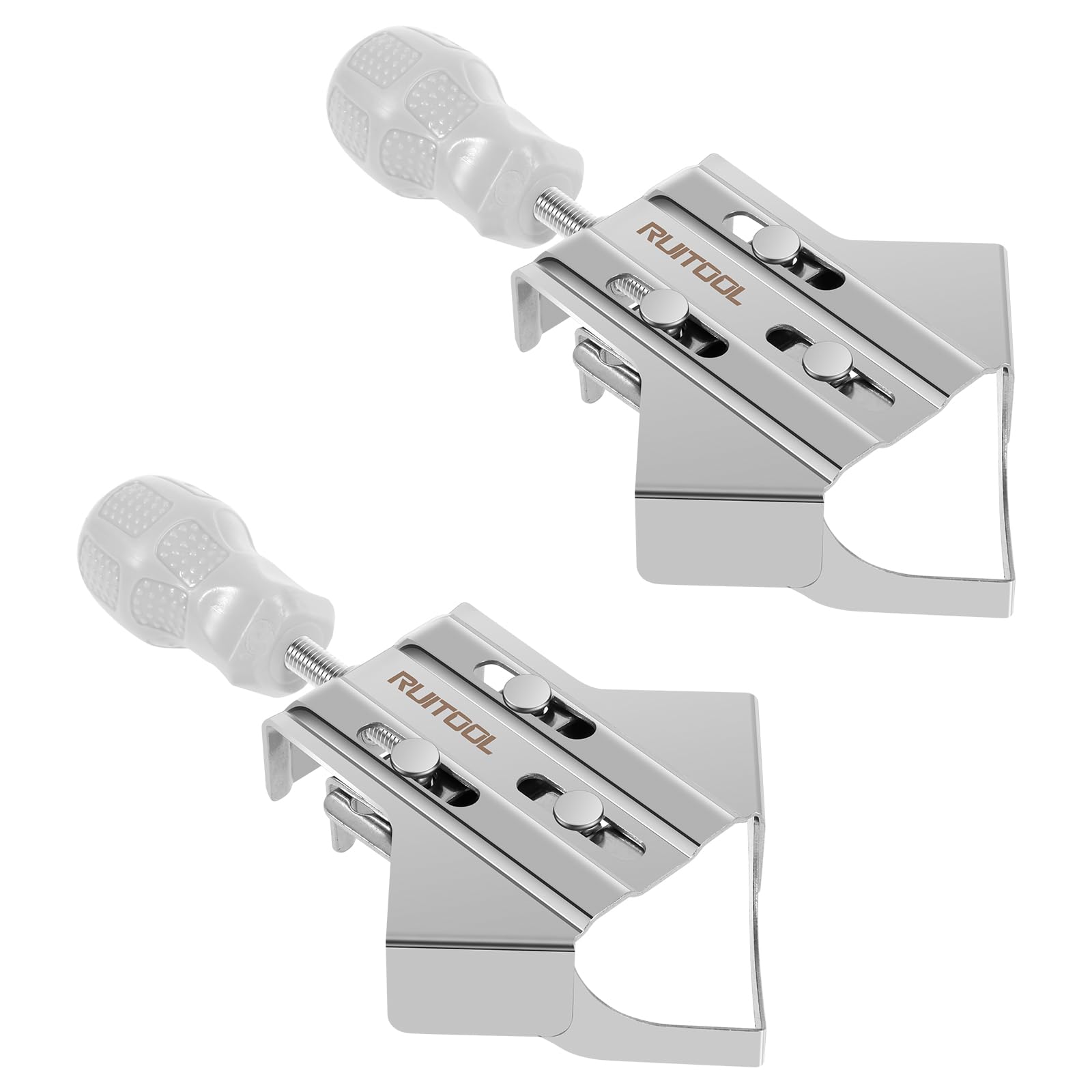 US 4/2Pcs Corner Clamps Adjustable 90 Degree Wood Clamps Multipurpose Frame Clamps 430 Stainless Steel Right Angle Clamp Portable Corner Clamps with Adjustable Swing Jaw for Woodworking Picture Frames