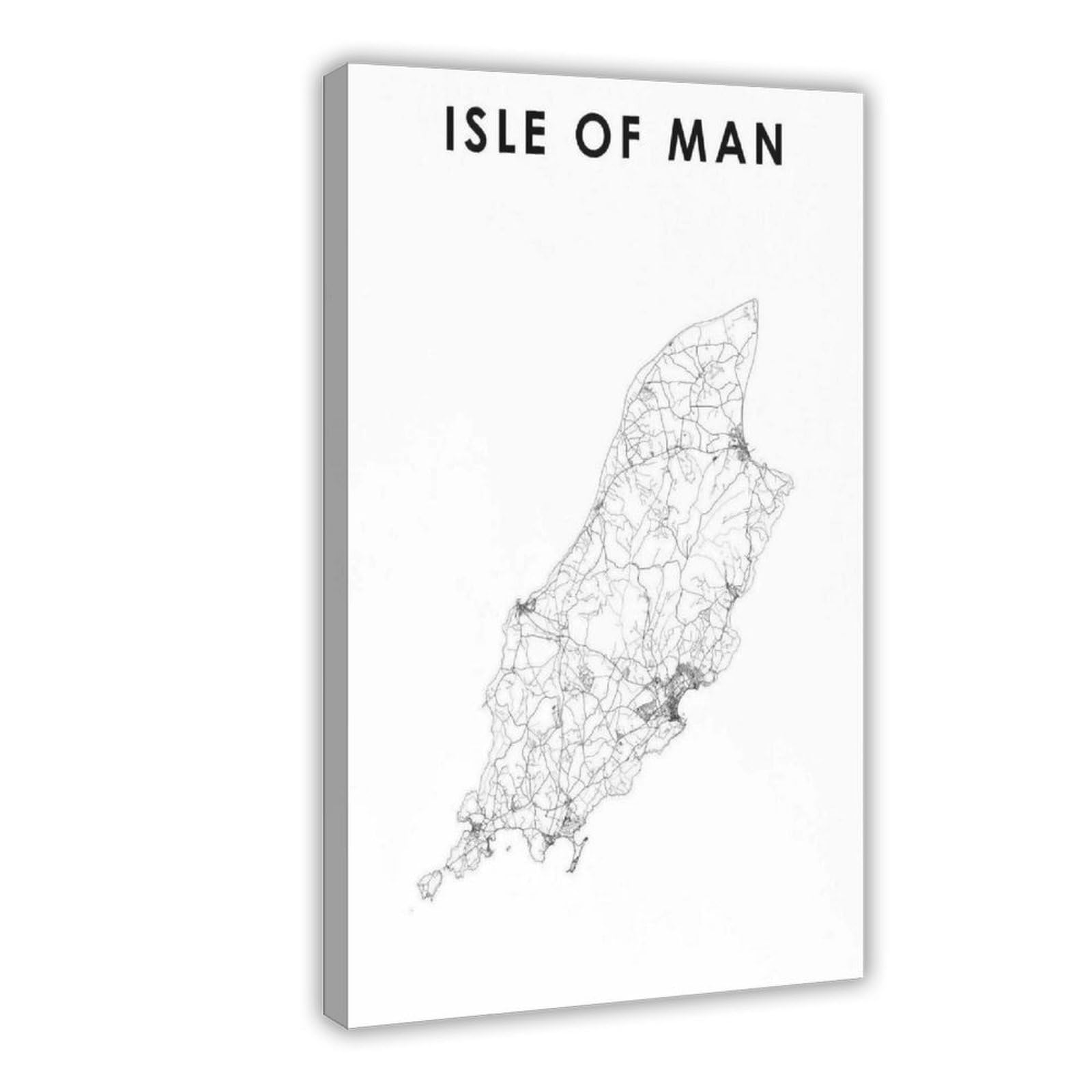 QOGDAF Isle of Man Map Canvas Poster Wall Art Decor Print Picture Paintings for Living Room Bedroom Decoration 12x18inch(30x45cm)