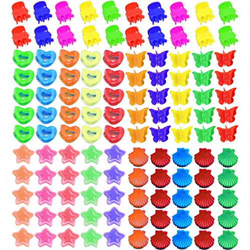 100pcs Sc0nni Bangs Mini Kawaii Hair Clip，Hair Pin For Children Random Colored （5 styles）
