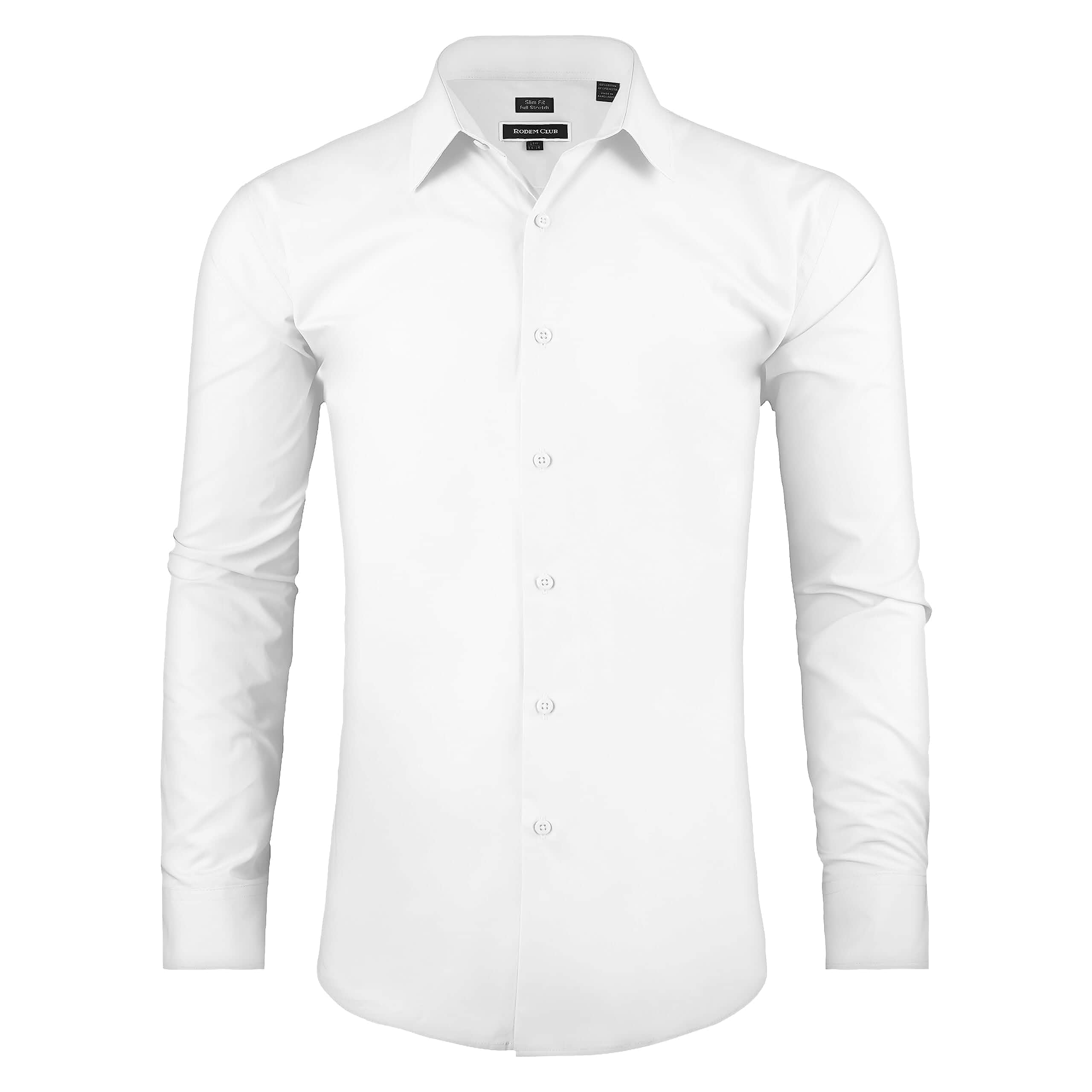 Men's Dress Shirt Solid Slim Fit Stretch Wrinkle-Free Long Sleeve Business Formal Casual Button Down Shirts Long Sleeve