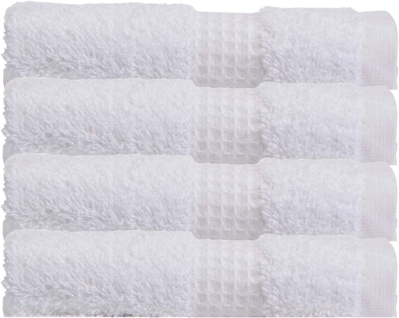 Olivia Rocco Egyptian Cotton Towels Home Bathroom Towel Set Bale Fade Resistant 700gsm Luxe Collection Bales Bath Sets, 4 Washcloths White