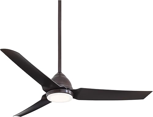 Minka-aire - F753L-WHF Ventilador de techo Java led plano, blanco de 54 pulgadas, para exterior, padre (níquel cepillado húmedo), multi-colored,