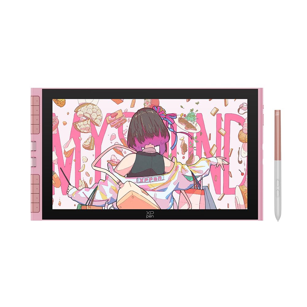 XPPen Artist 12 3rd tavoletta grafica con schermo, 8 tasti rapidi, 99% sRGB, colore a 8 bit, penna X4 con 16.384 livelli di pressione, compatibile con Windows, Mac, Linux e Android, Rosa