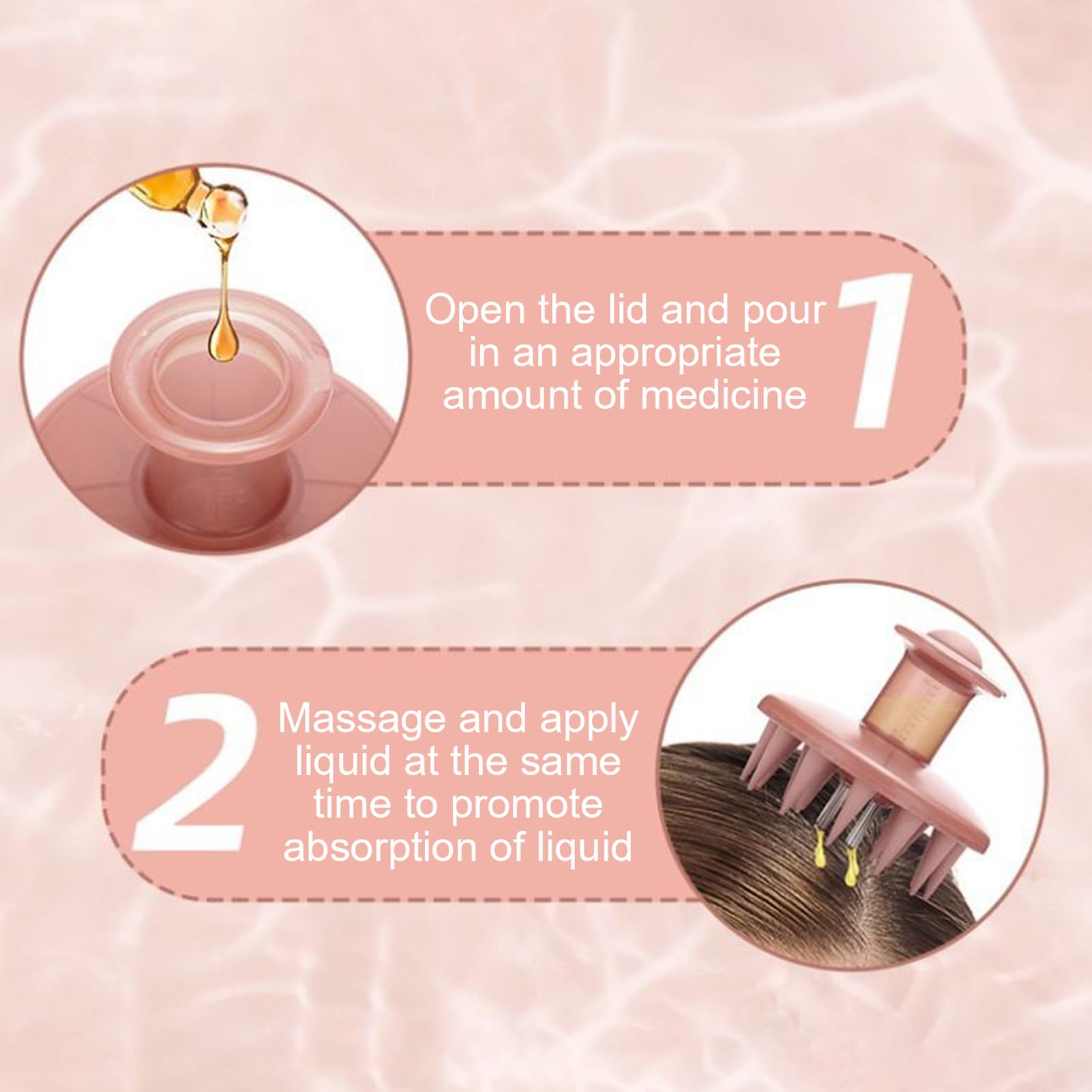 Applicatore Del Cuoio Capelluto - 8.5x8.5x7.6 Cm Pennello Massage Capelli - Attacco Di Massaggio Fluido Medico Con Spazzola Bottiglia | Distributore Per La Cura Delle Radici E La Crescita Dei Capelli