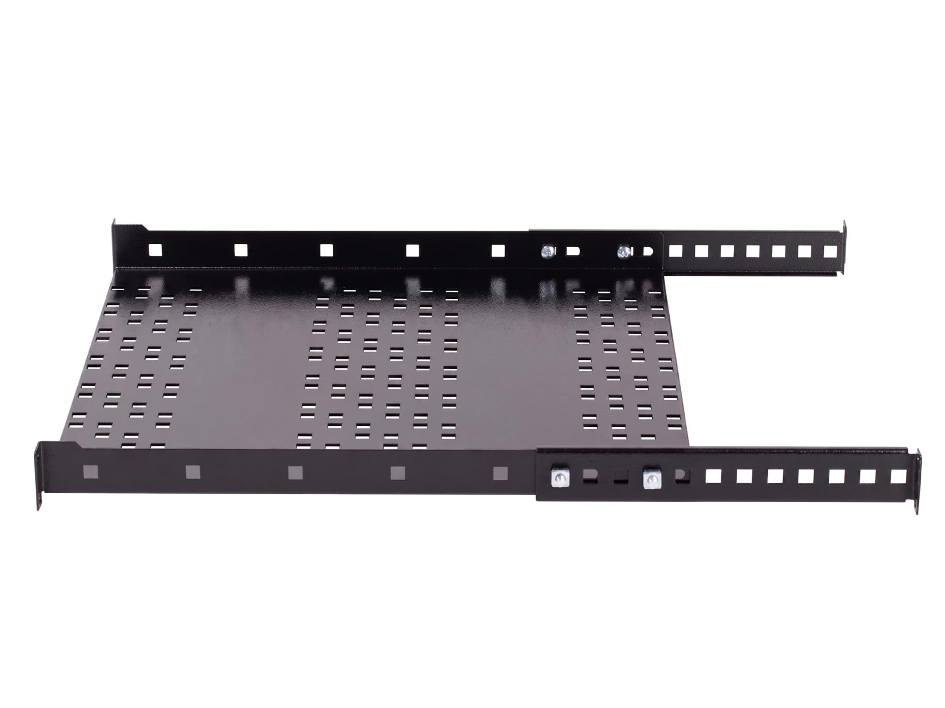 SABAJ M&D Półka do szafy Rack 19 1U 500 mm + 200 mm Czarna, 25 kg