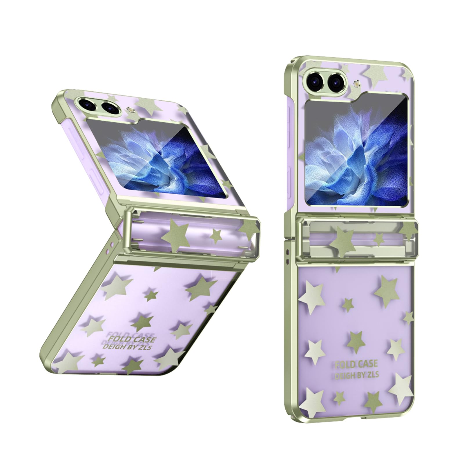 Coque pour Samsung Galaxy Z Flip 5 5G, Charnière Protection Ultra Mince Mode Placage Motif Étoile Transparent PC Antichoc Anti-Rayures Coque pour Samsung Z Flip 5 2023