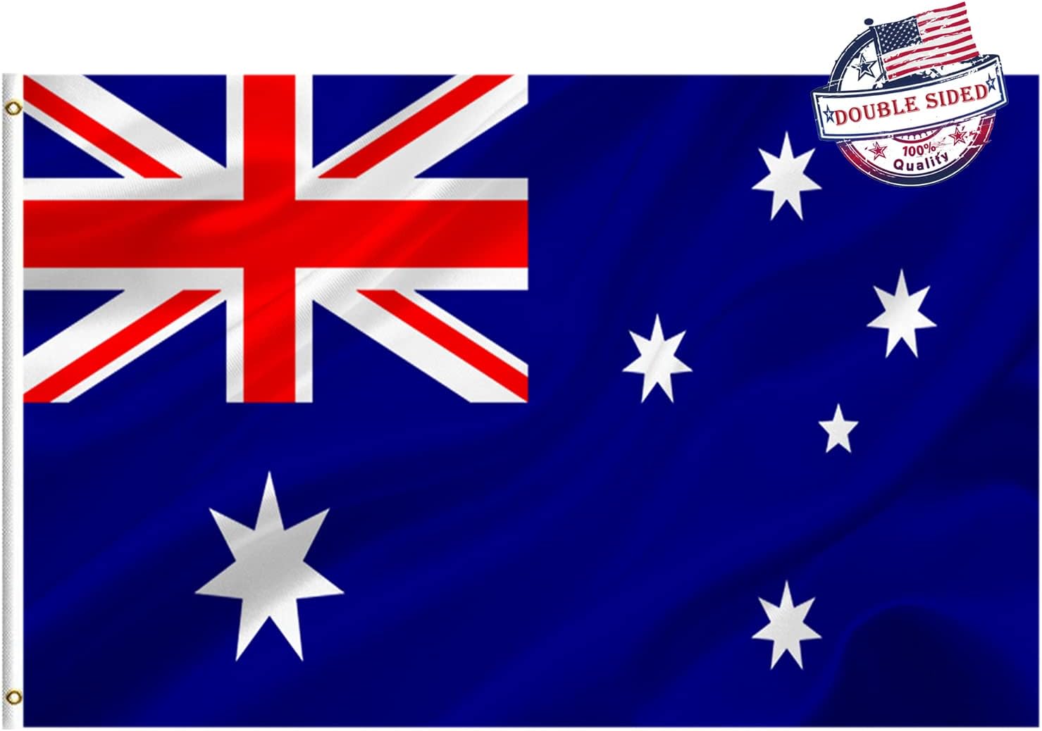 Australian Flag 3x5 Outdoor Double Sided- Heavy Duty 3ply Australian National Flags Super Durable Flags 4 Rows Stitched Edge Canvas Header with 2 Brass Grommets
