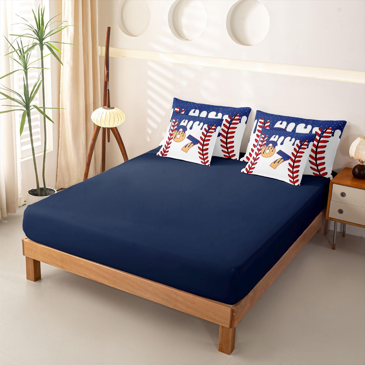 Loussiesd SIX SEVEN 6 7 copripiumino singolo 7 pezzi Baseball Gaming set di biancheria da letto per bambini ragazzi ragazze gioco palla letto in una borsa con copripiumino, lenzuola, federe, federe