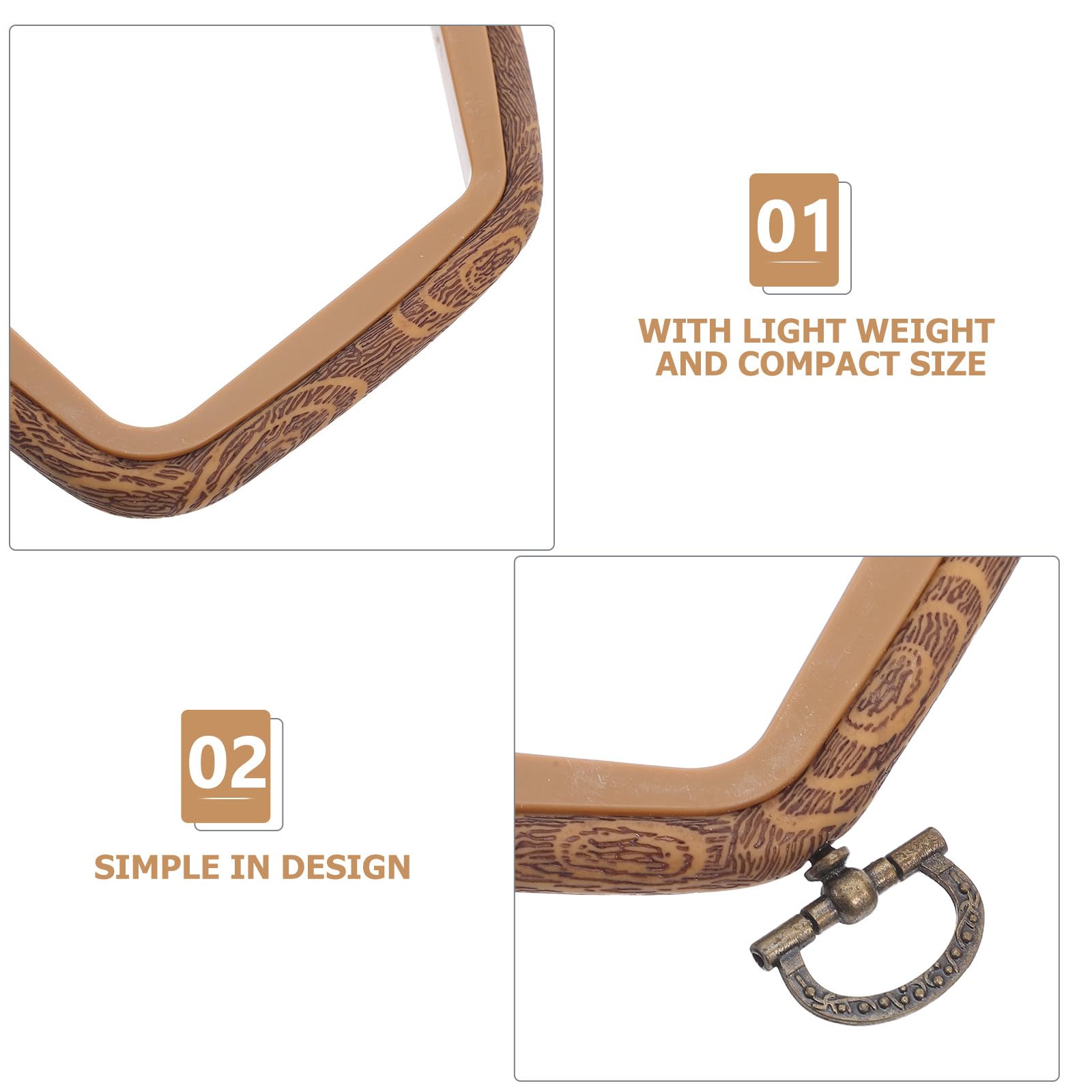 DIYEAH 4 aros de punto de cruz: aro de bordado de imitación madera, marco con forma de casa para proyectos de pintura decorativa de punto de cruz y arte mural.