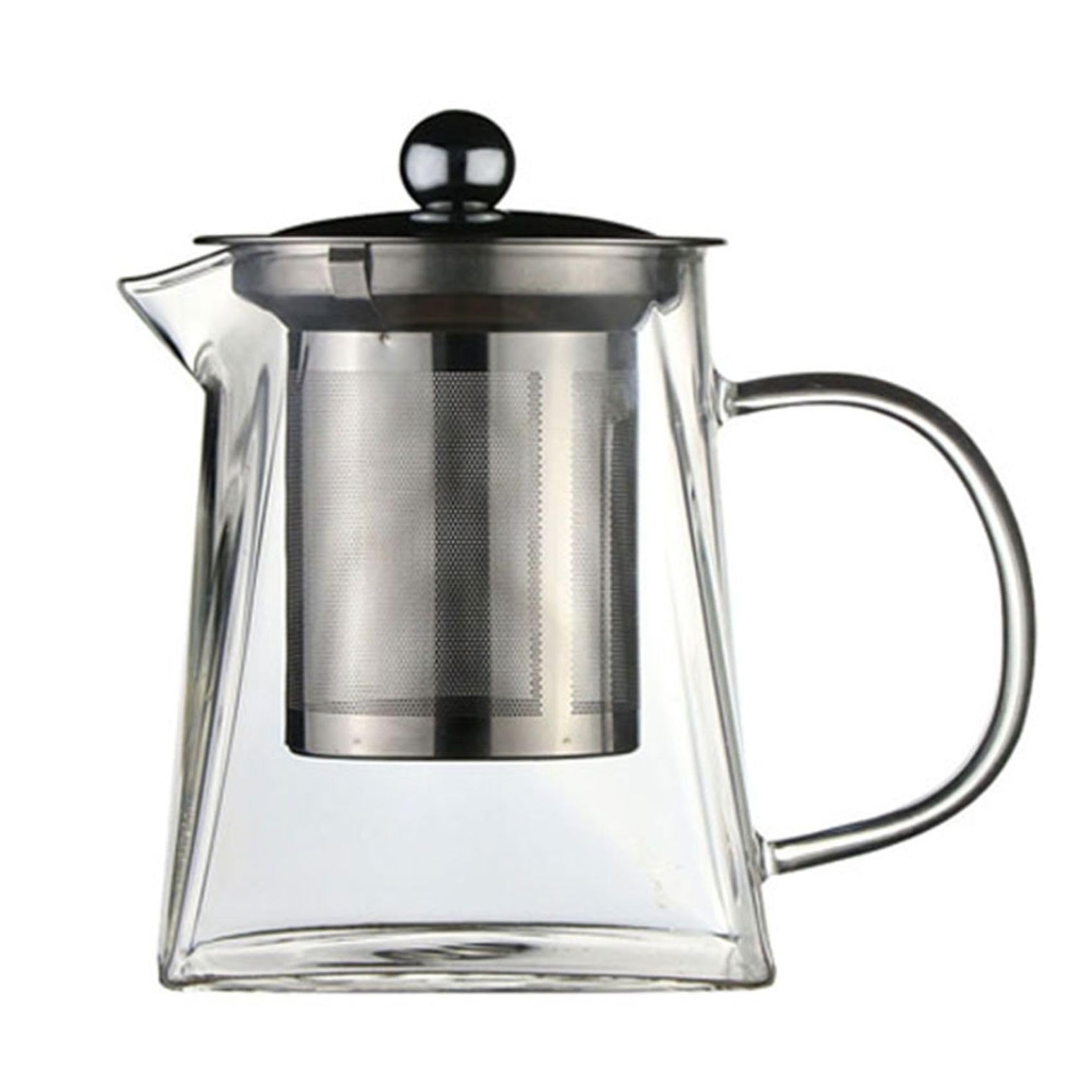 Hndhbfgrt Borosilicate Glass Tea Kettle with Removable Stainless Steel Infuser, 550ml Teapot for Blooming and Loose Leaf Tea Maker Making