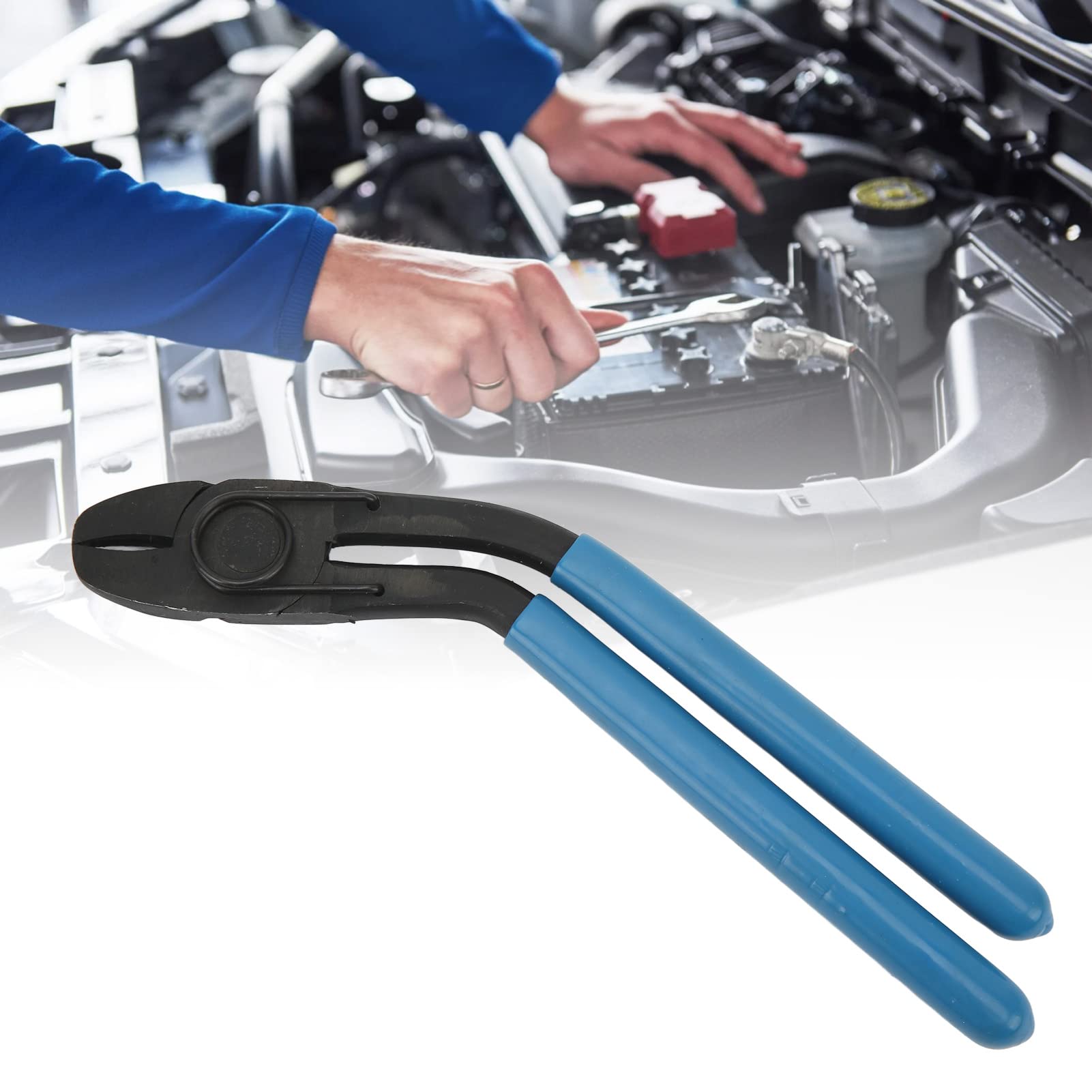 Ring Plier, Bent Head Curved Open Removal Install Tool, Metal Upholstery Repair Plier with PVC Handle, for Vehicles fix