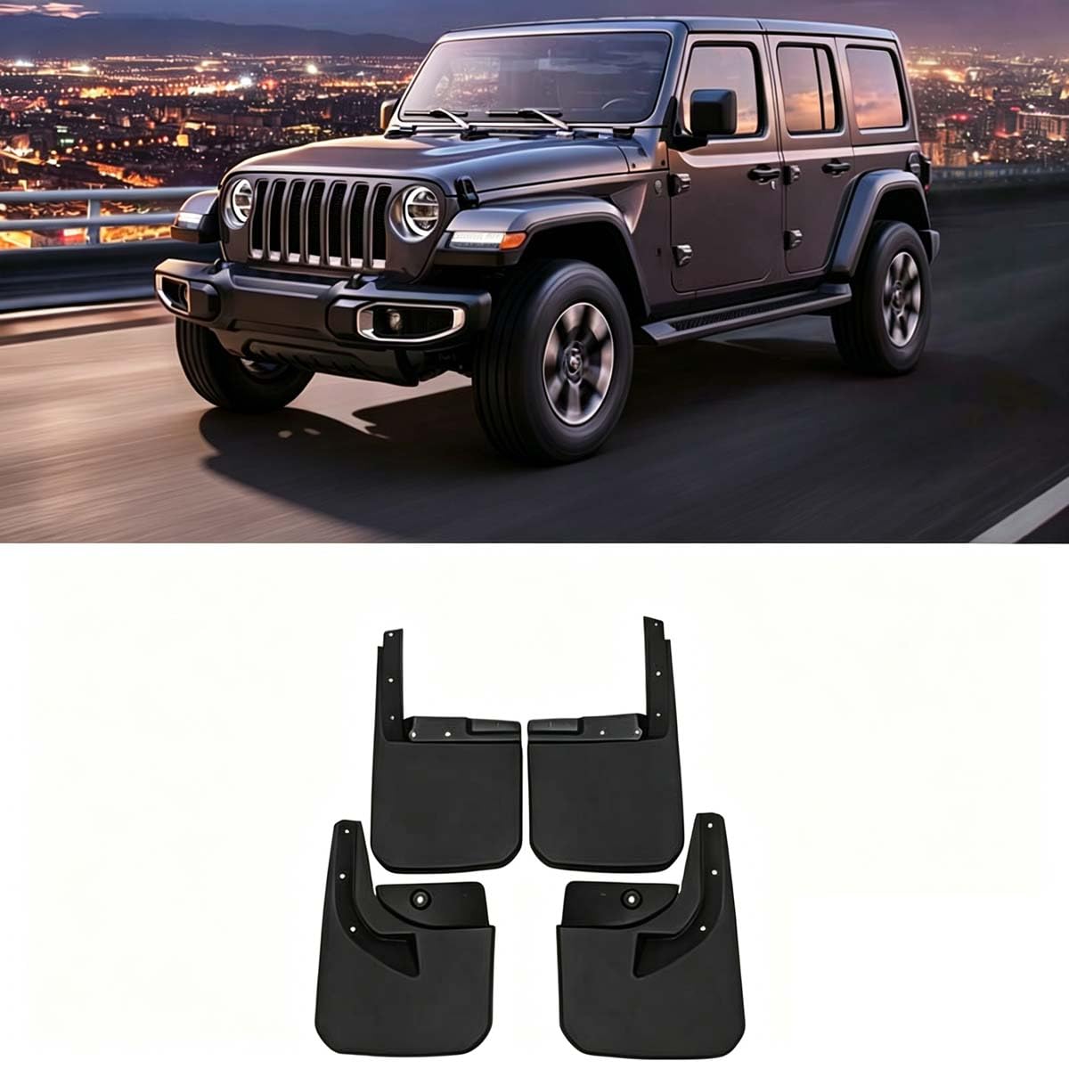 Bavettes Garde-Boue de Voiture Haute Qualité pour Jeep Wrangler JL
