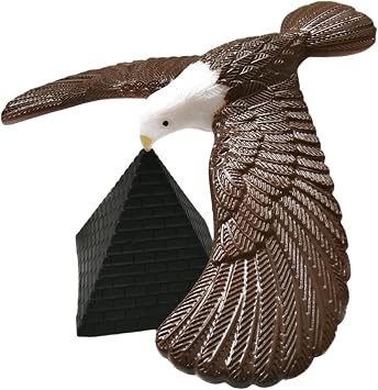Balancing Bird Balancing Science and Physical Desktop Novelty with Pyramid Stand for Kids Adults, Coffee