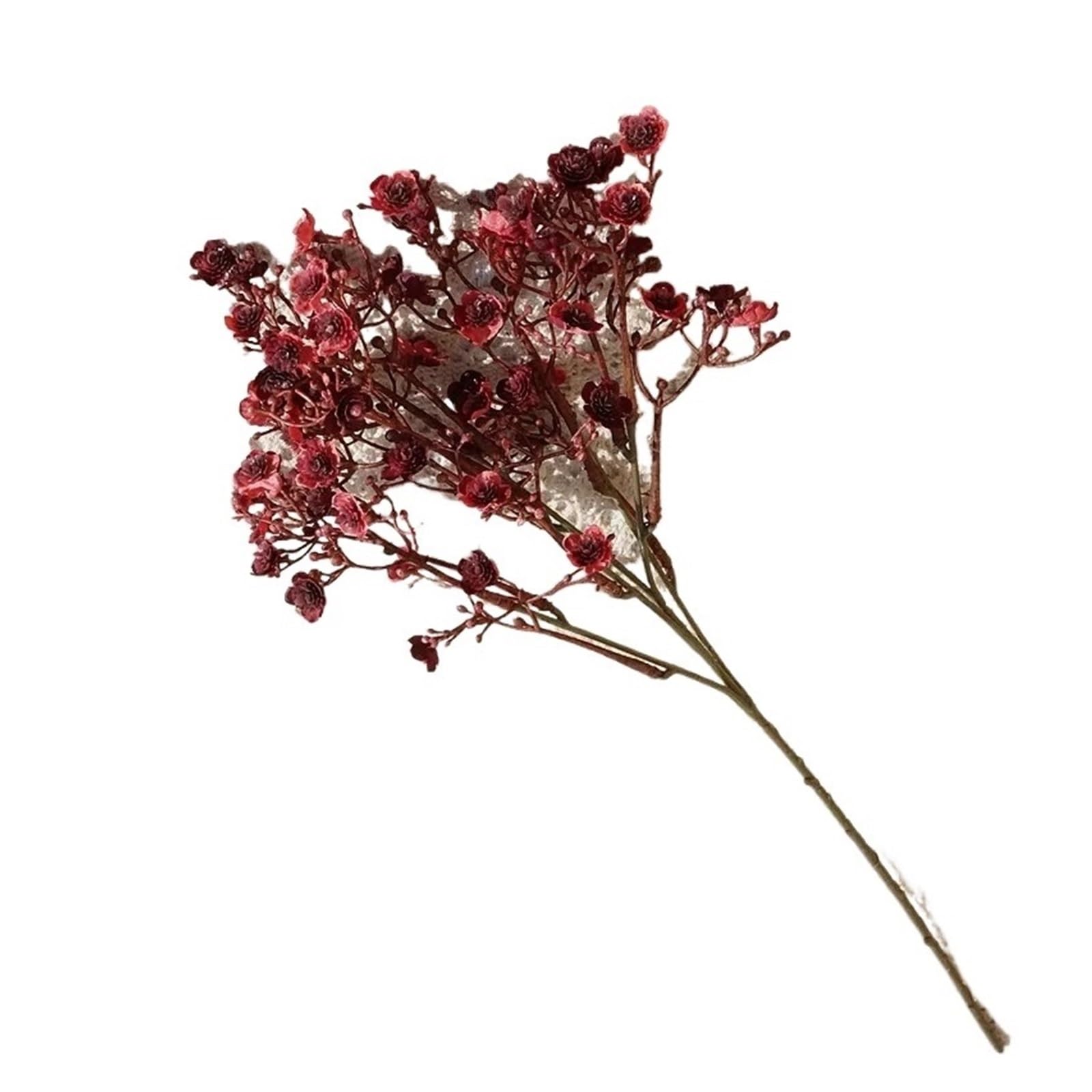 Casetlong 6Pcs Autumn Artificial Flowers Bouquet Accessories Fake Home Decor Wedding Party Floral(Dark red)