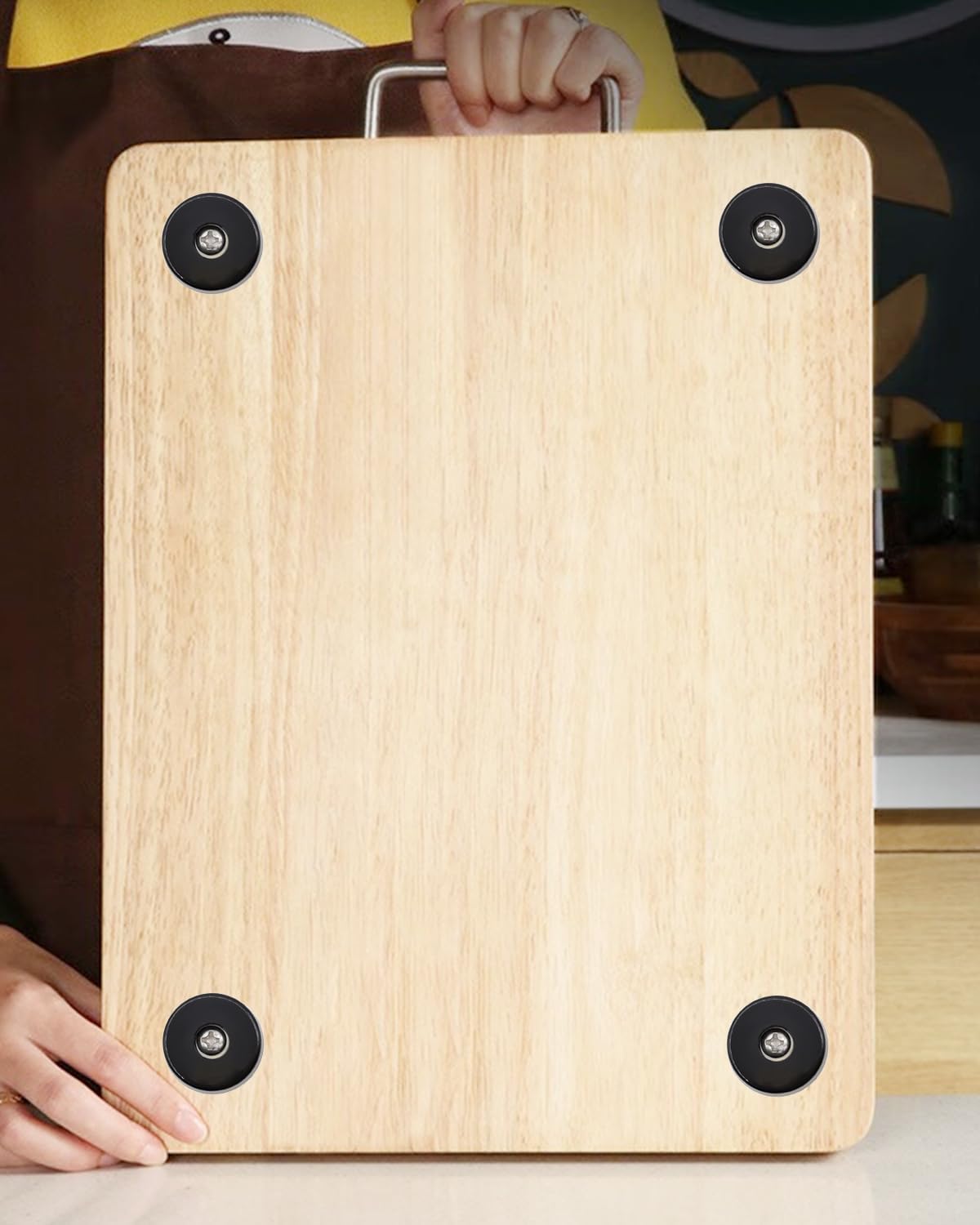 1" Rubber Feet for Cutting Board with Stainless Screws, 10 Pieces Non Slip Rubber Bumper Feet for Furniture, Cabinet (1" W x 0.33" H)