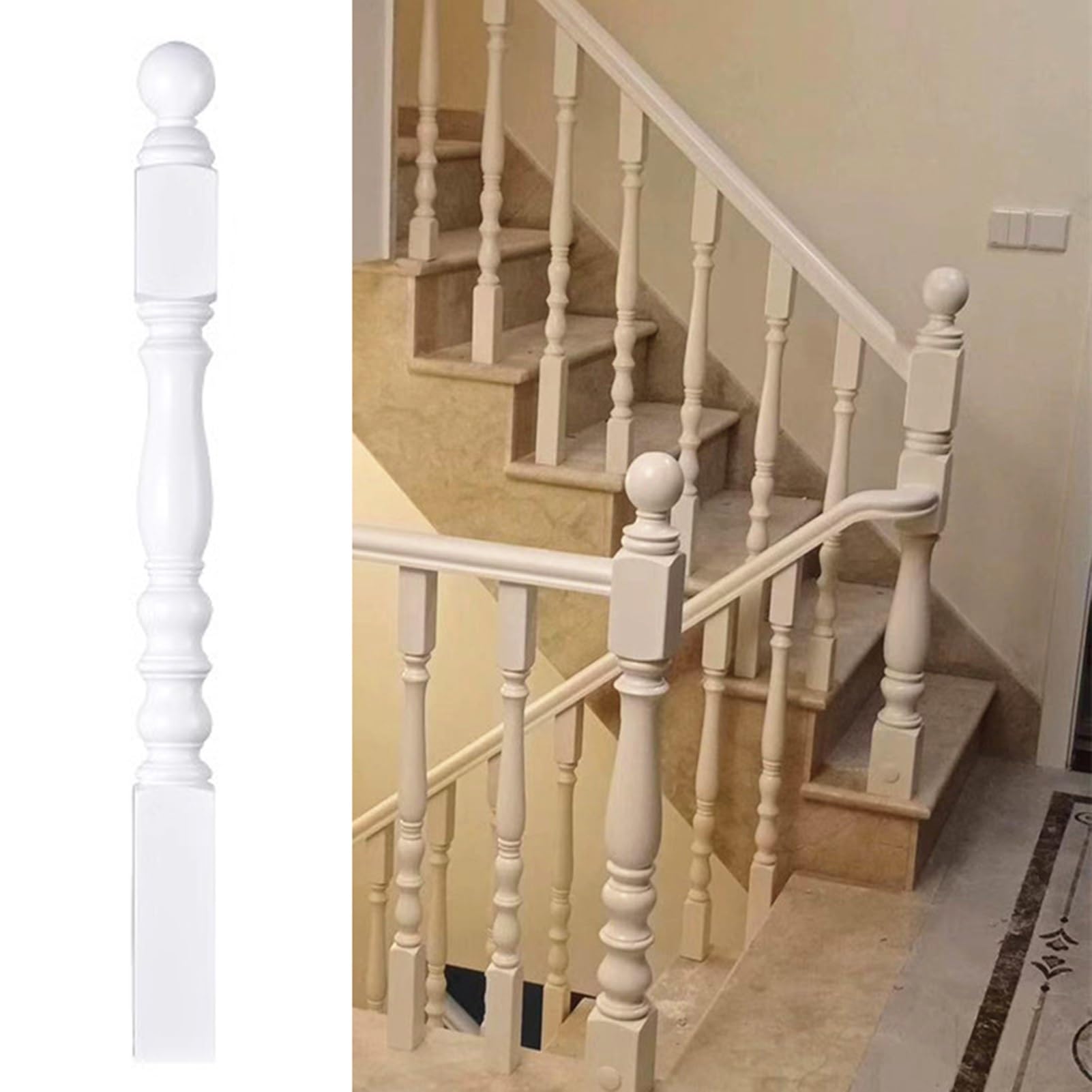Stair spindles, Indoor Stair Railing Newel Post, Wooden Balusters for Staircase