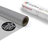 VinylRus Silver Puff Heat Transfer Vinyl -12” x 6ft Puffy 3D Grey Iron on Vinyl for T-Shirt, Gray Puff HTV Vinyl Roll for Silhouette Cameo,or Maker, Easy to Cut and Weed
