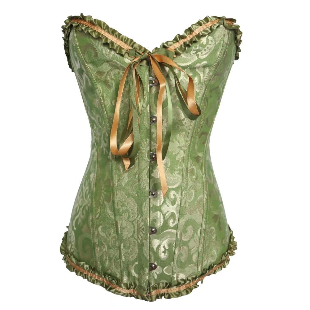 Dreamburn Bustiers Corsets Bridal Lingerie Lace up Satin Boned Corset Women's Gothic Corsets Cinchers Overbust Bodysuit