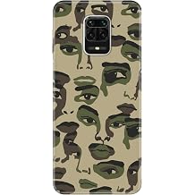 Xiaomi Redmi Note 9 Pro Max ile Uyumlu Silikon K l f, Kamuflaj Siluet Temal  Desenli, Darbe Emici