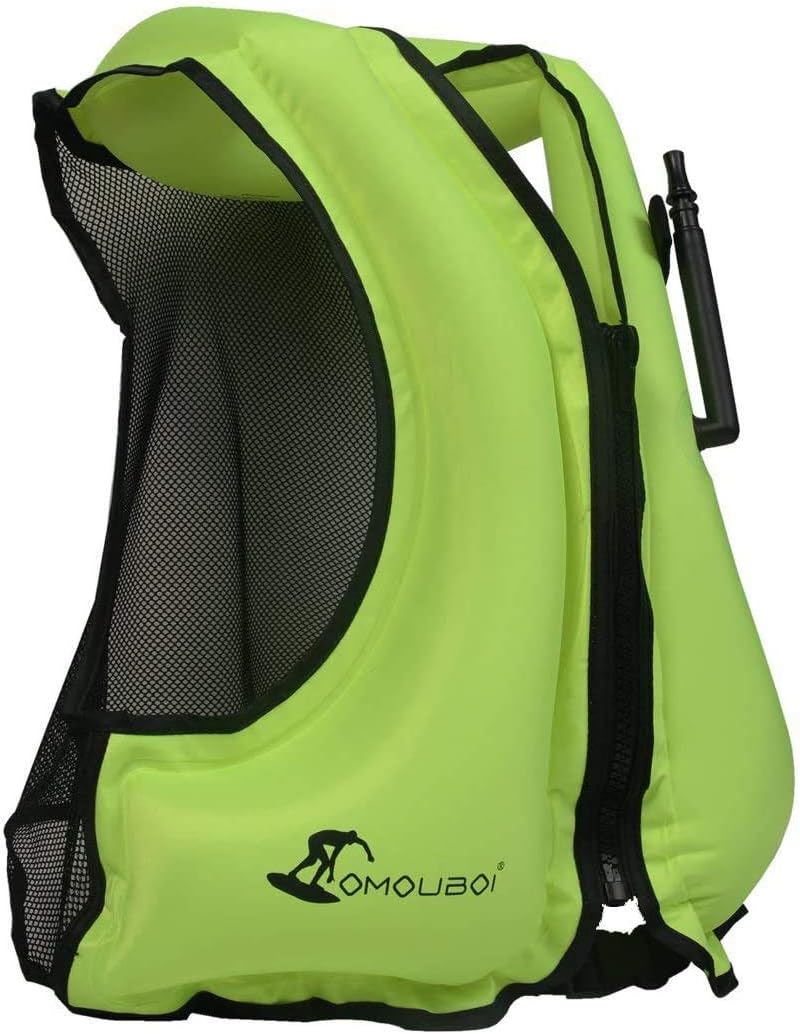 OMOUBOI Snorkel Vests Adults Inflatable Floatage Jackets Lightweight Kayak Buoyancy Vest Portable Floatage Vests for Diving Surfing Swimming Outdoor Water Sports (Suitable for 90-220lbs) : Sports & Outdoors