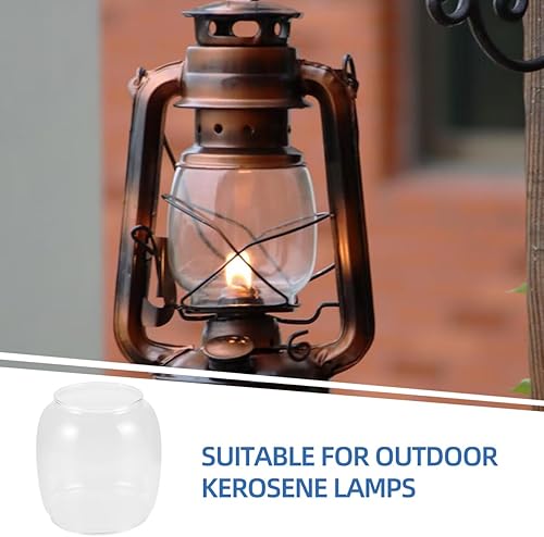Miniatura 18 de Cabilock Pantalla de cristal vintage de repuesto para linternas de queroseno, globo de huracán transparente para lámparas de aceite al aire libre