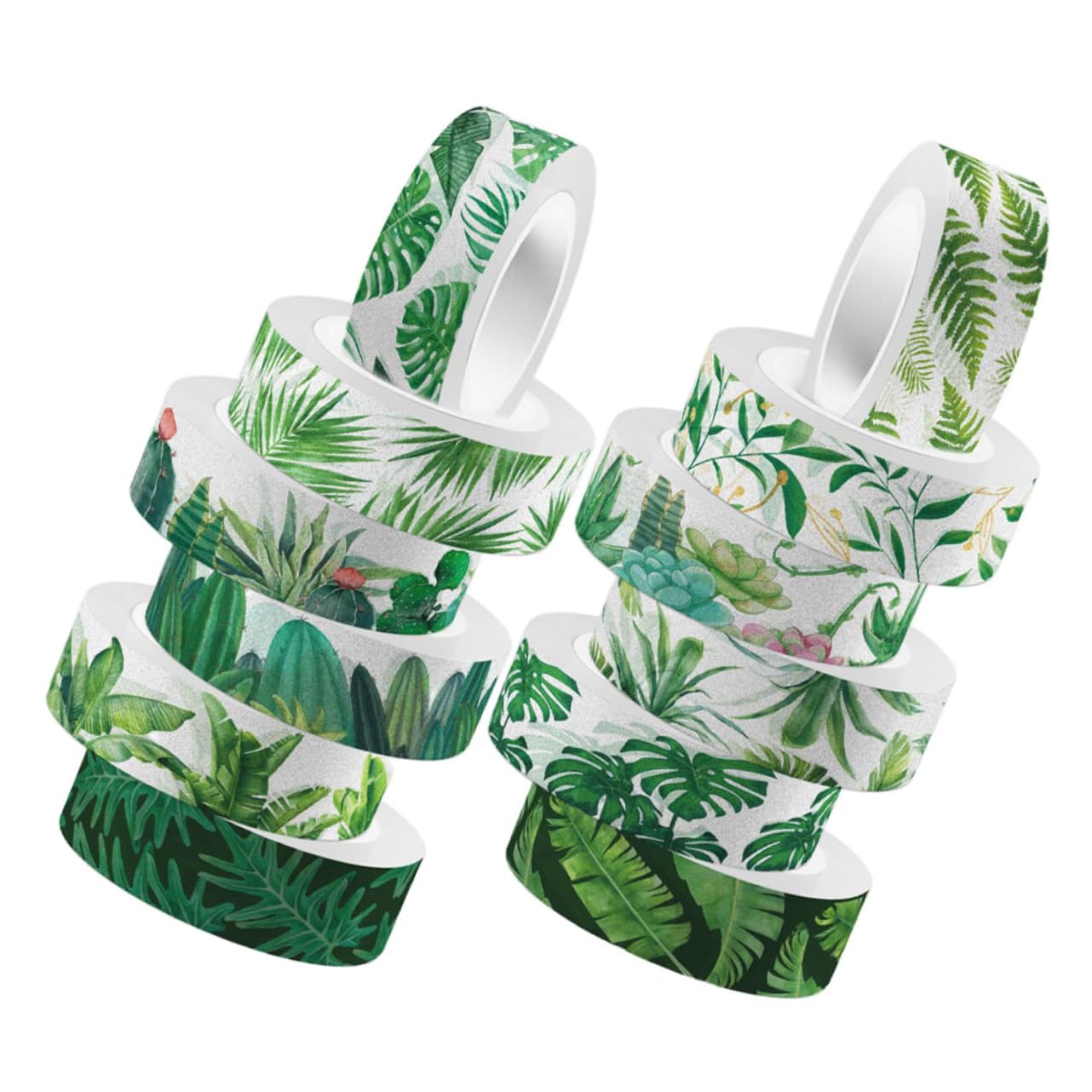 NUOBESTY 48rollos Cinta Washi Verde Diseño De Para Manualidades Scrapbooking y Decoración De