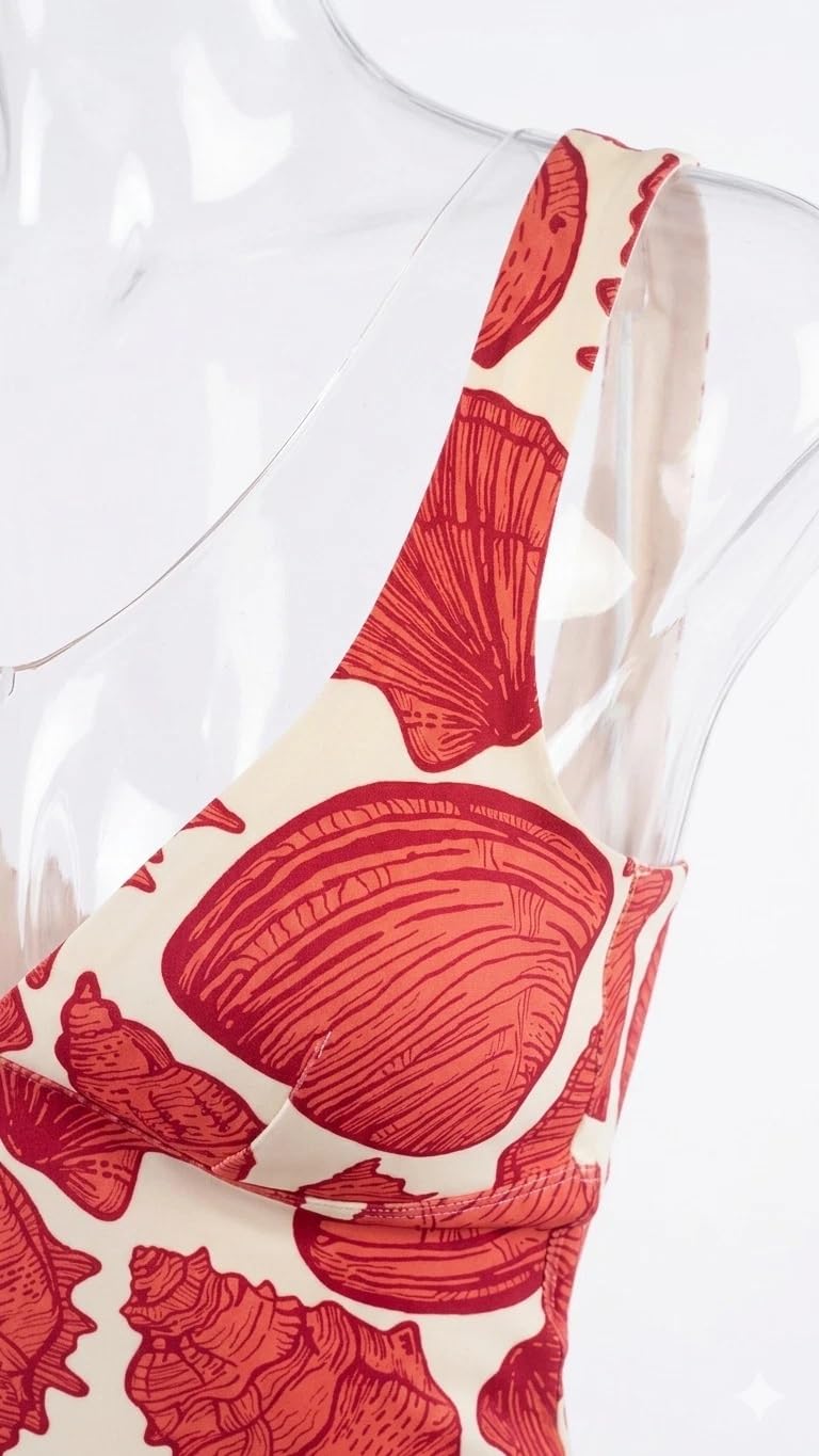 GISELA - Costume da bagno in schiuma rimovibile, senza ferretto, tessuto high-tech e stampa, con scollatura pronunciata sulla schiena e sul petto, poliammide