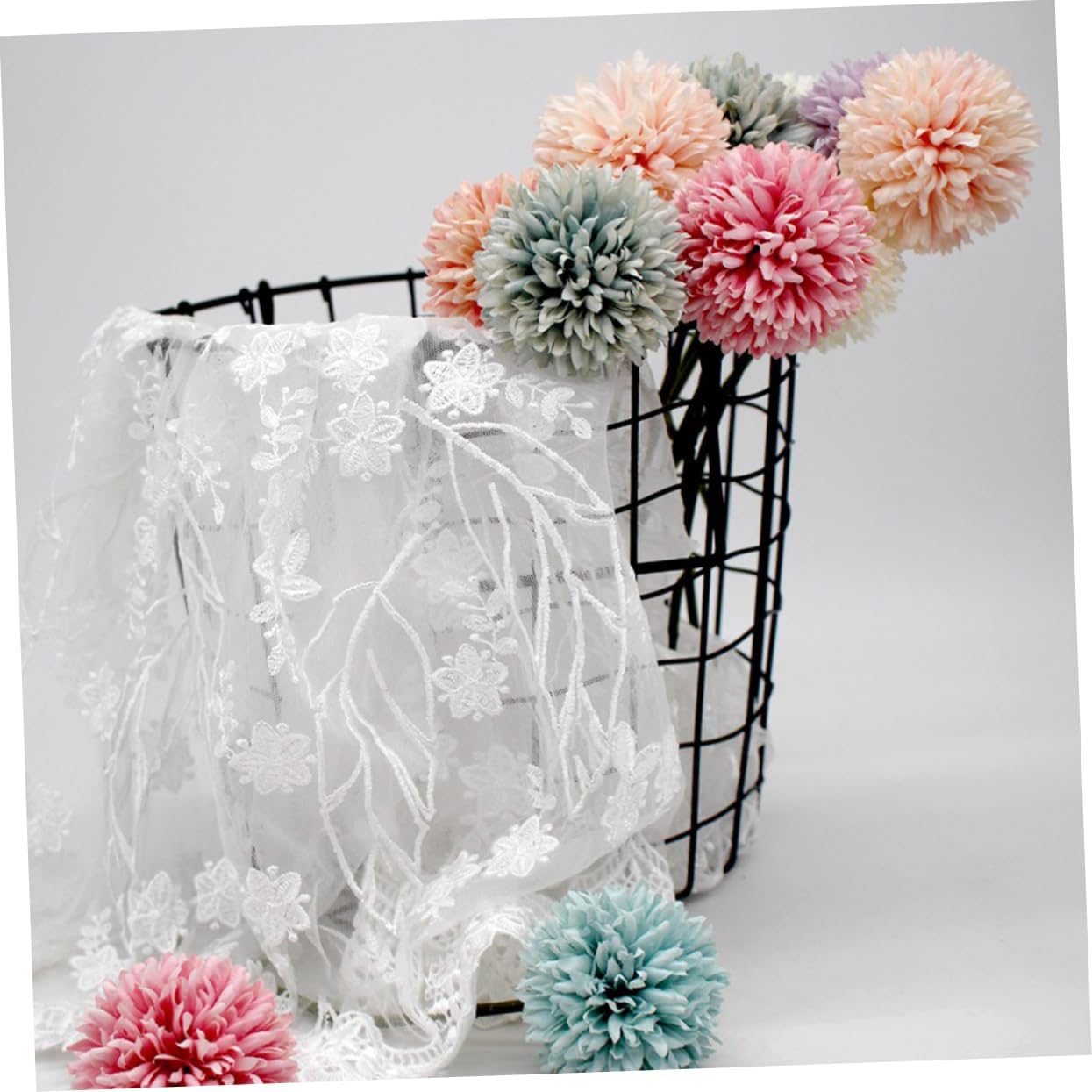 Small Metal Storage Basket Wire Organizer for Clothes Sundries Household Items Handheld Design with Two Handles Bedroom Bathroom Sturdy Iron Construction