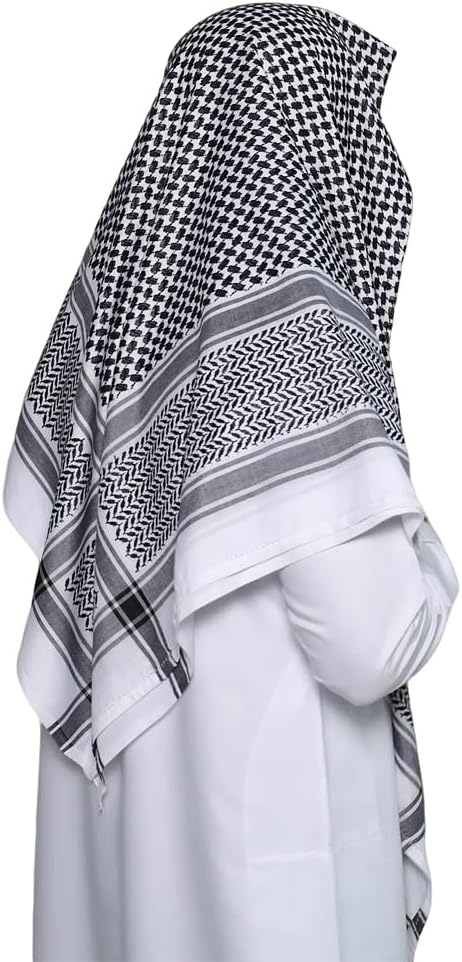 Keffiyeh Arab Head Covering Scarf for Men Sheikh, Islamic Muslim Turban Emirates Dubai Men Headwear Hijab - Image 2