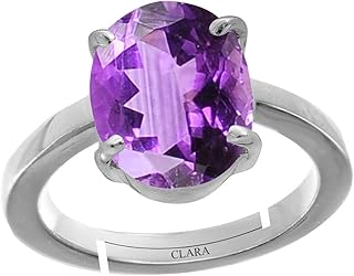 Sponsored Ad - Clara Amethyst 5.5cts or 6.25ratti 92.5 Sterling Silver Adjustable Ring for Women