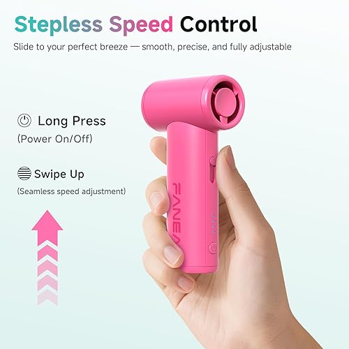 Miniatura 3 de Mini ventilador portátil de mano, motor sin escobillas, ultra delgado, control continuo, batería recargable de 2500 mAh hasta 8 horas, ventilador