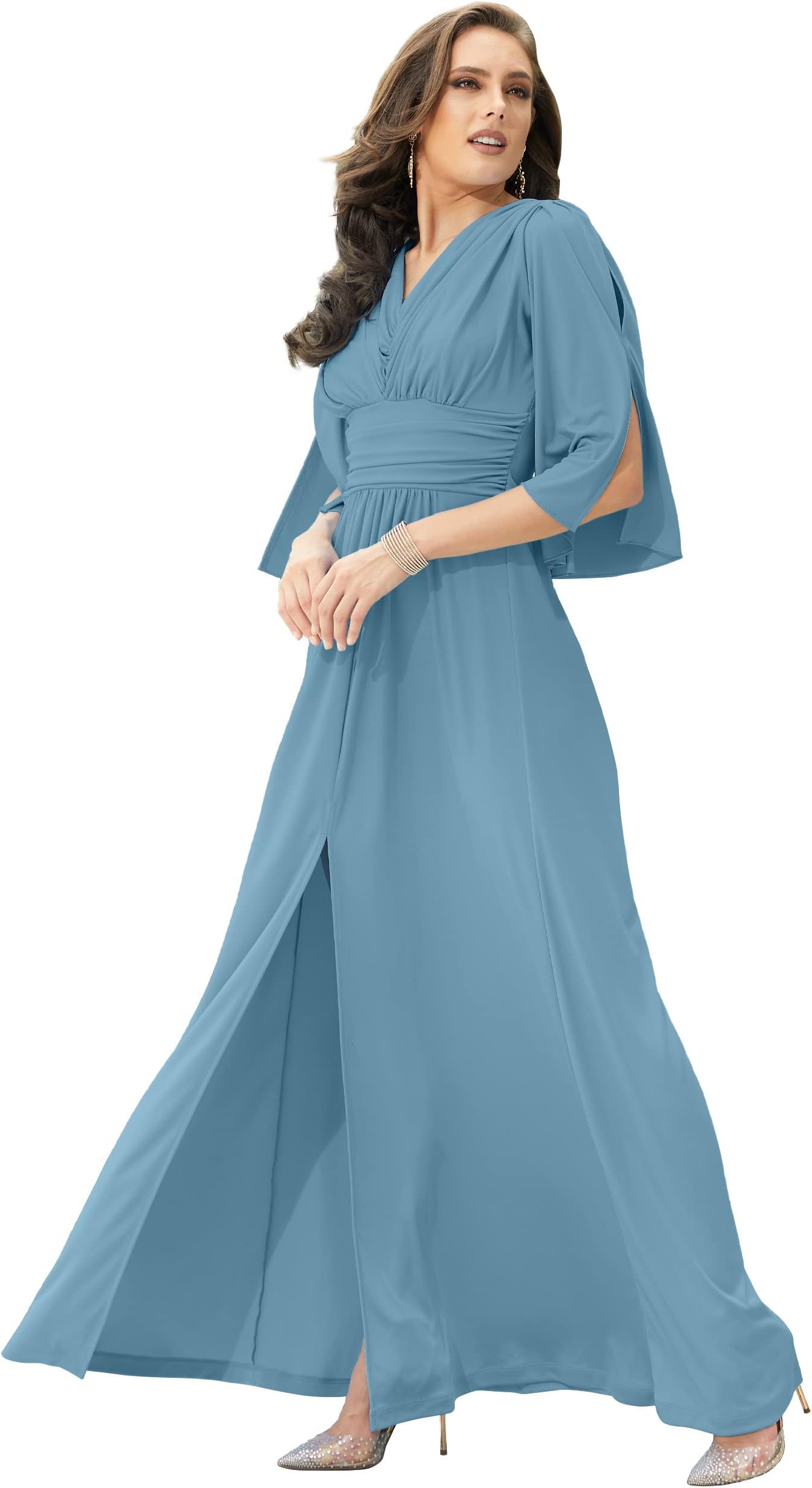 Womens 2026 Long Bridesmaid Semi Formal Wedding Guest Gala Maxi Dress Gown