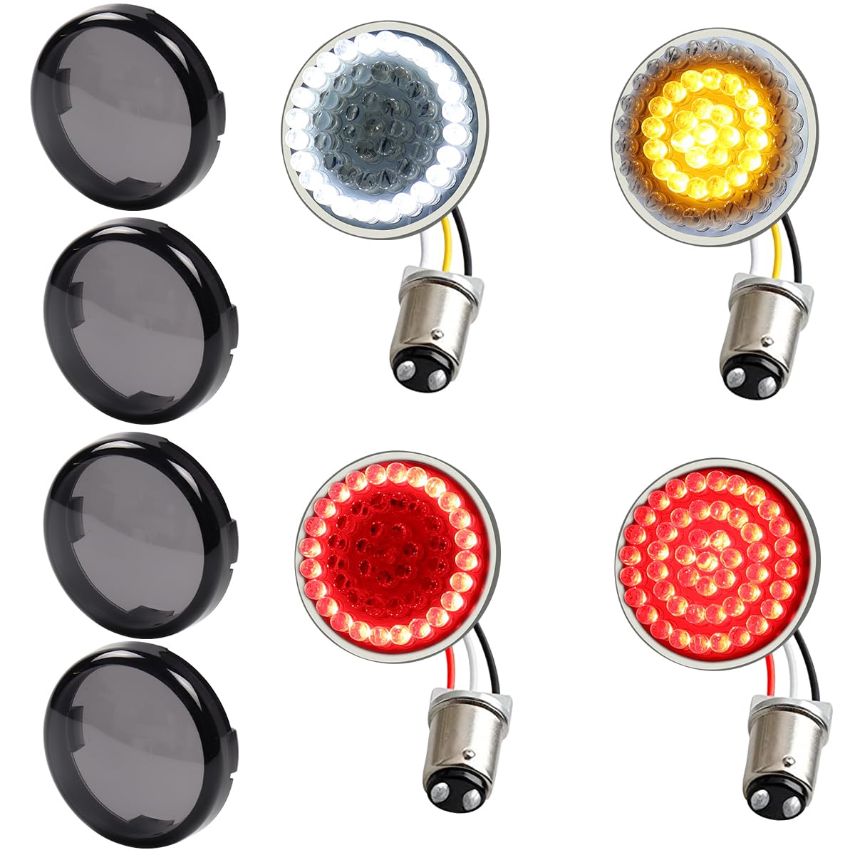 MotoParAcc 1157 Front Rear LED Turn Signal Kit