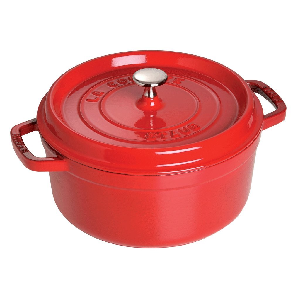 STAUB Cast Iron Round Cocotte, Dutch Oven, serves 2-3, Made in  France, Cherry