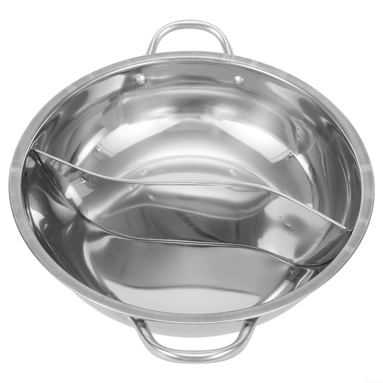 30/34 cm Dikke Multifunctionele Roestvrijstalen Hot Pot Twee Smaak Scheiding Inductie Fornuis Bruikbare Dubbele Smaak Hot Pot voor Thuis Keuken(34cm