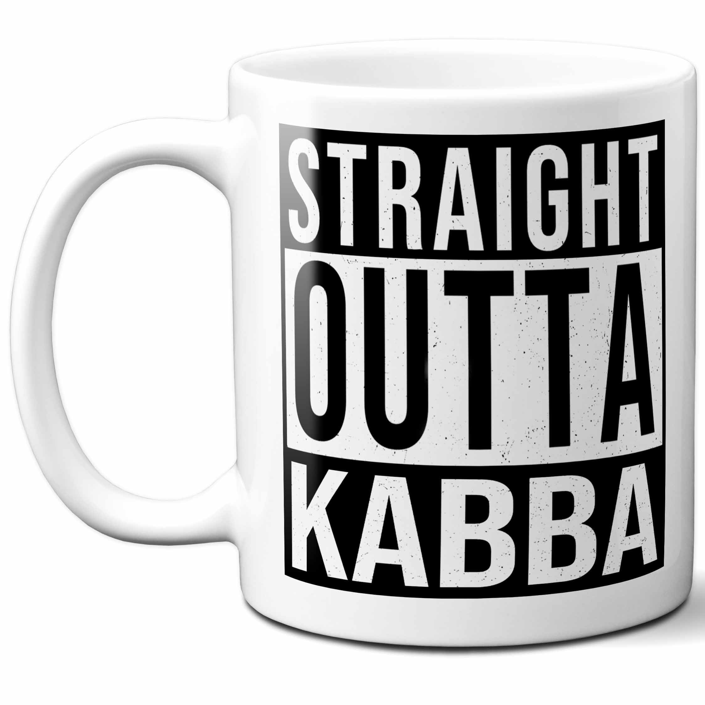 Kabba Last Name Gift. Personalized, Custom Straight Outta Surname Sign Coffee Mug. 11 Ounces.