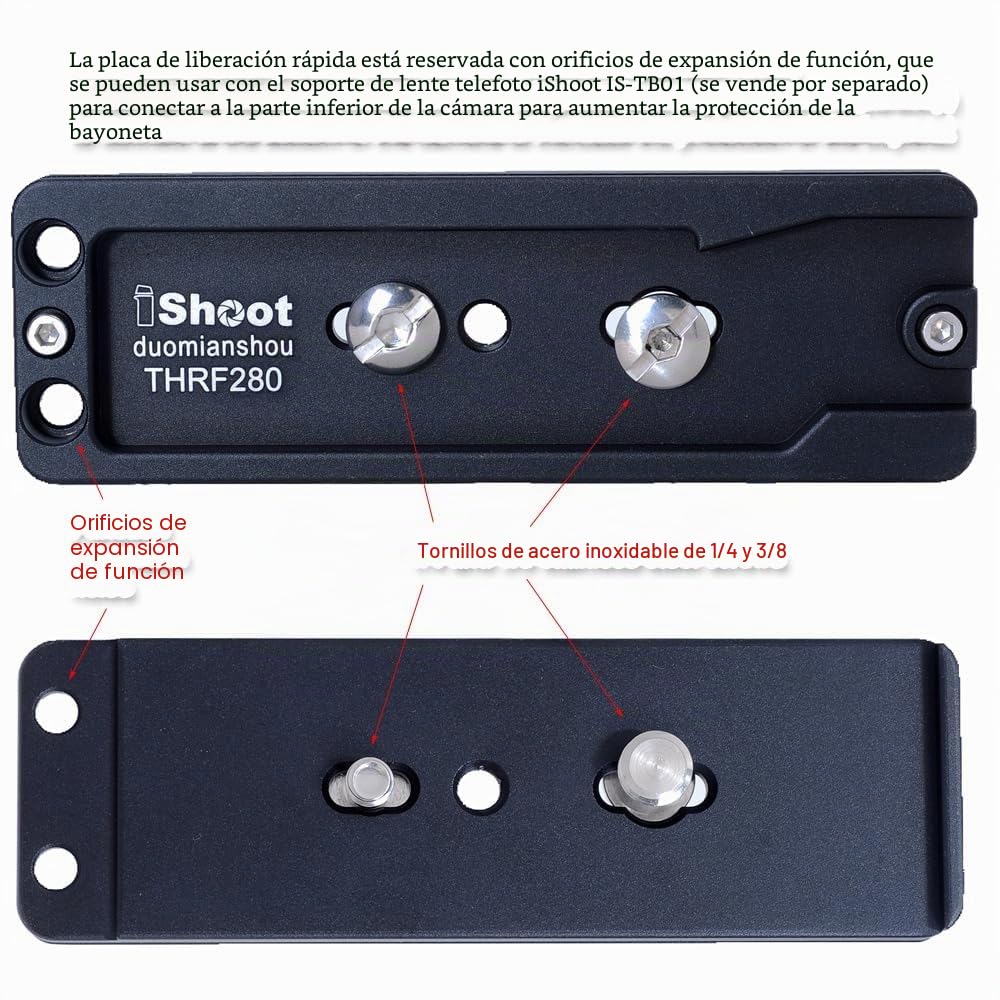 iShoot Arca-Swiss - Placa de liberación rápida para cámara compatible con Canon RF 200-800 mm F6.3-9 IS USM, anillo de montaje de trípode, soporte de collar de lente, utilizado para abrazadera de