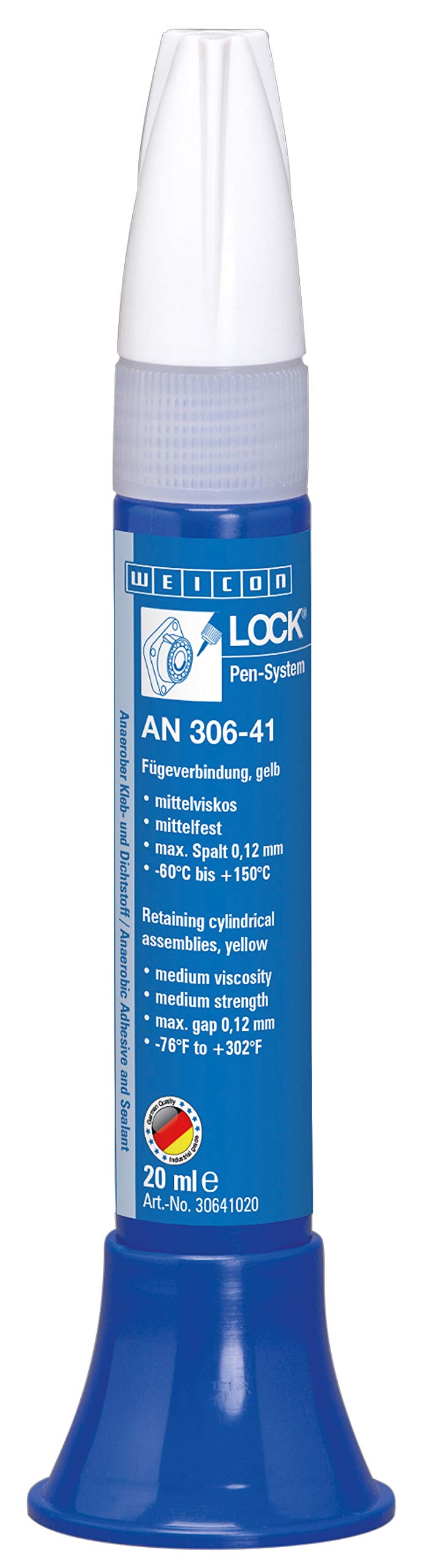 Weicon Yellow 30641020 Weiconlock An 306-41 Screw Locking Device 50Ml Retaining Cylindrical Assemblies, 20Gr