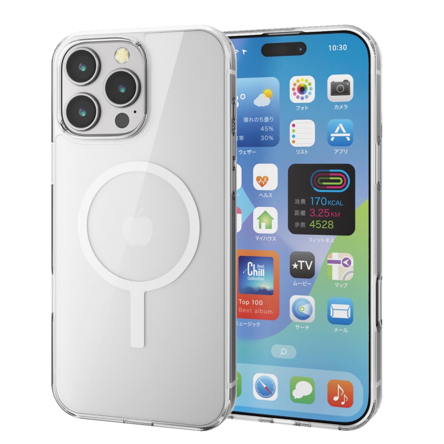 Amazon.co.jp: エレコム iPhone 16 Pro Max ケース クリア 背面硬度5H