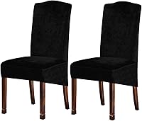 Vista 1 de Fundas de terciopelo para sillas de comedor XL de felpa, fundas elásticas para sillas altas, fundas protectoras de elastano con banda elástica