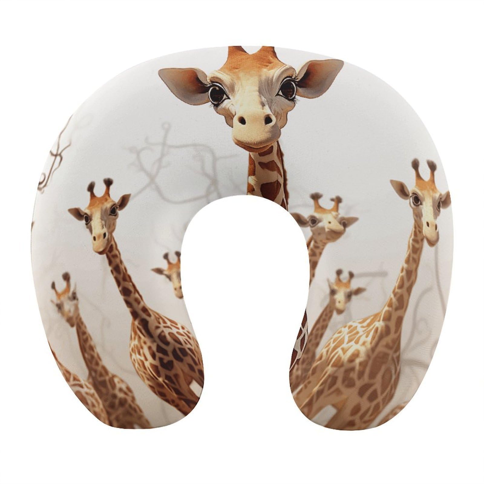 FekiLoot Cute Cartoon Funny Giraffes Travel Pillow,U Shaped Office Napping Pillow Support Neck and Head Comfortable Travel Neck Pillow U Shape Sleeping Essentials for Long Haul Flights