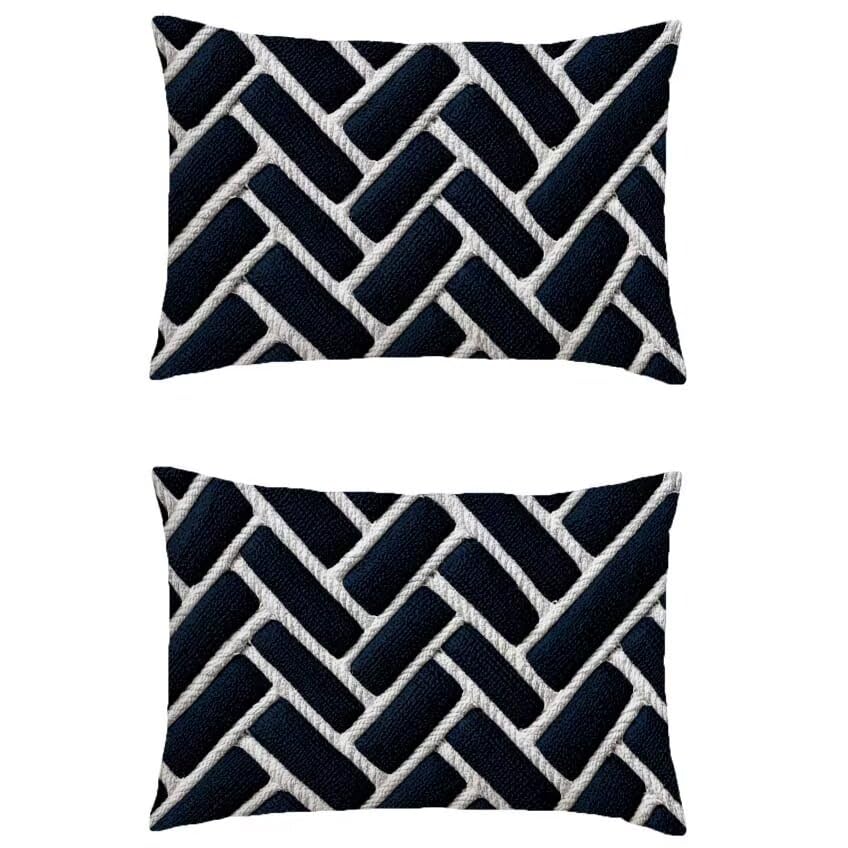 Coussin extérieur imperméable 80x100cm lot de 2 housse géométrie taie oreiller canapé M-471
