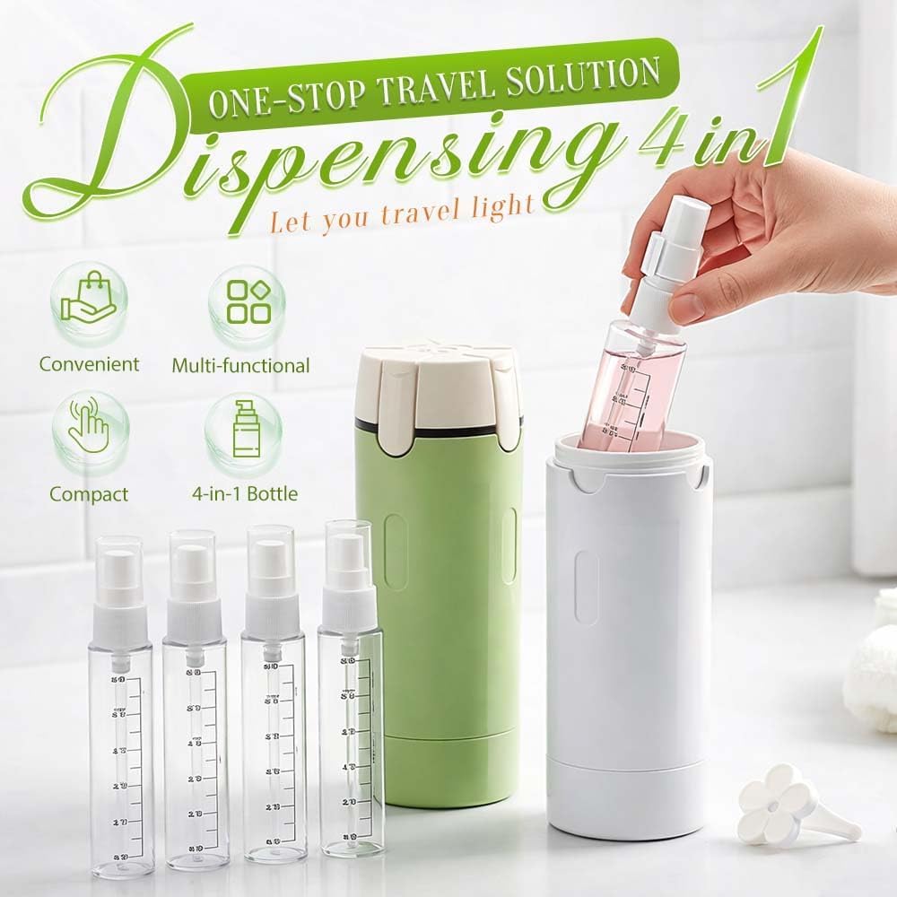 4 In 1 Reisespender Set Reiseflaschen Reise Shampoo Behälter 2er Pack 8x40ml Für Flieger Familien Sportler Flüge Camping Wochenendausflüge Grün Weiß