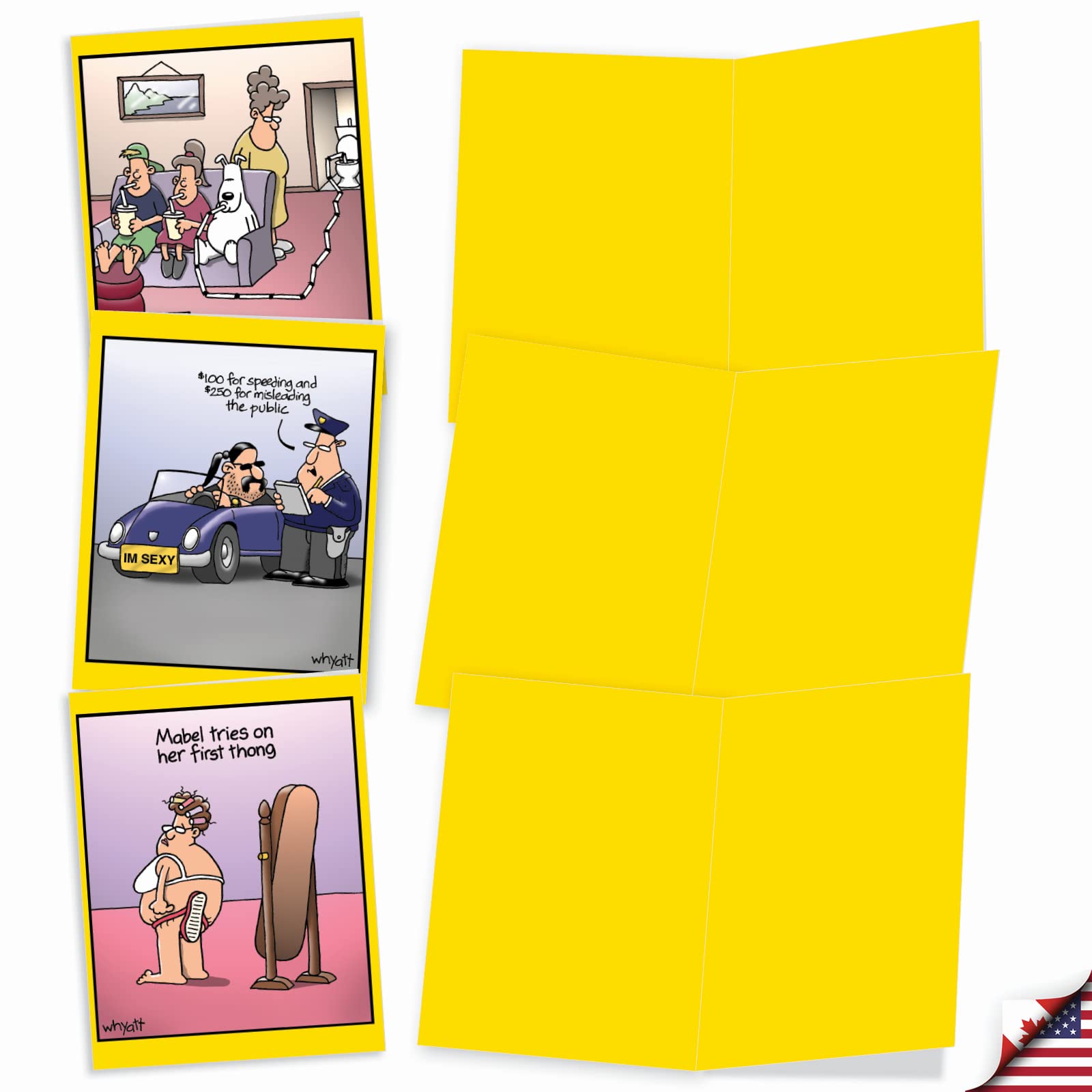 The Best Card Company M6463OCBsl The Duplex: 10 Assorted Blank All-Occasion Note Cards Featuring an Assortment of Favorite and Funny Tim Whyatt Cartoons - Image 2