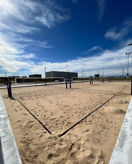 Generic ONE Court Beach Volleyball System with Concrete Anchor, Blue