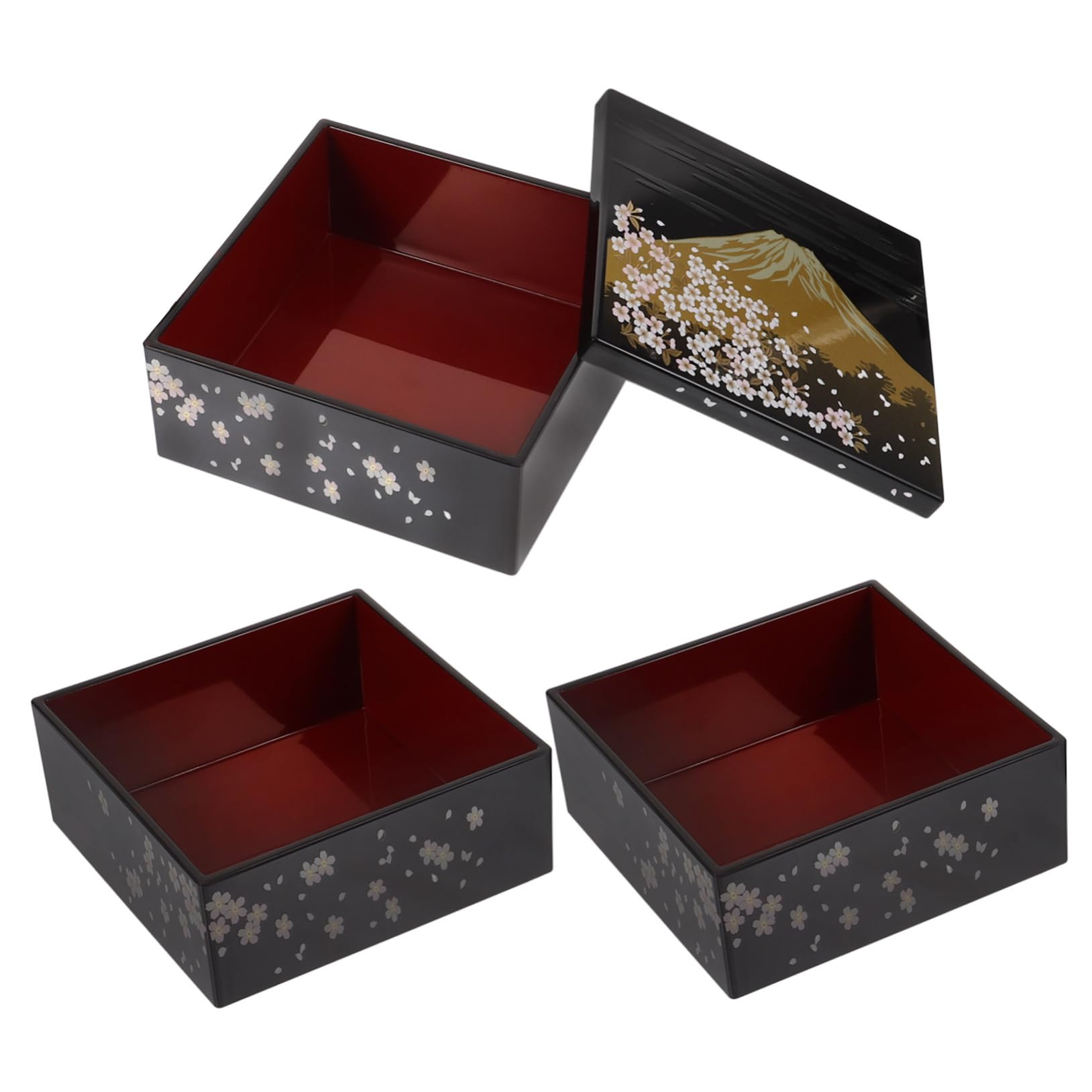 MAGICLULU Lot De 3 Boîtes À Déjeuner Traditionnelles Japonaises À 3 Couches Avec Couvercle