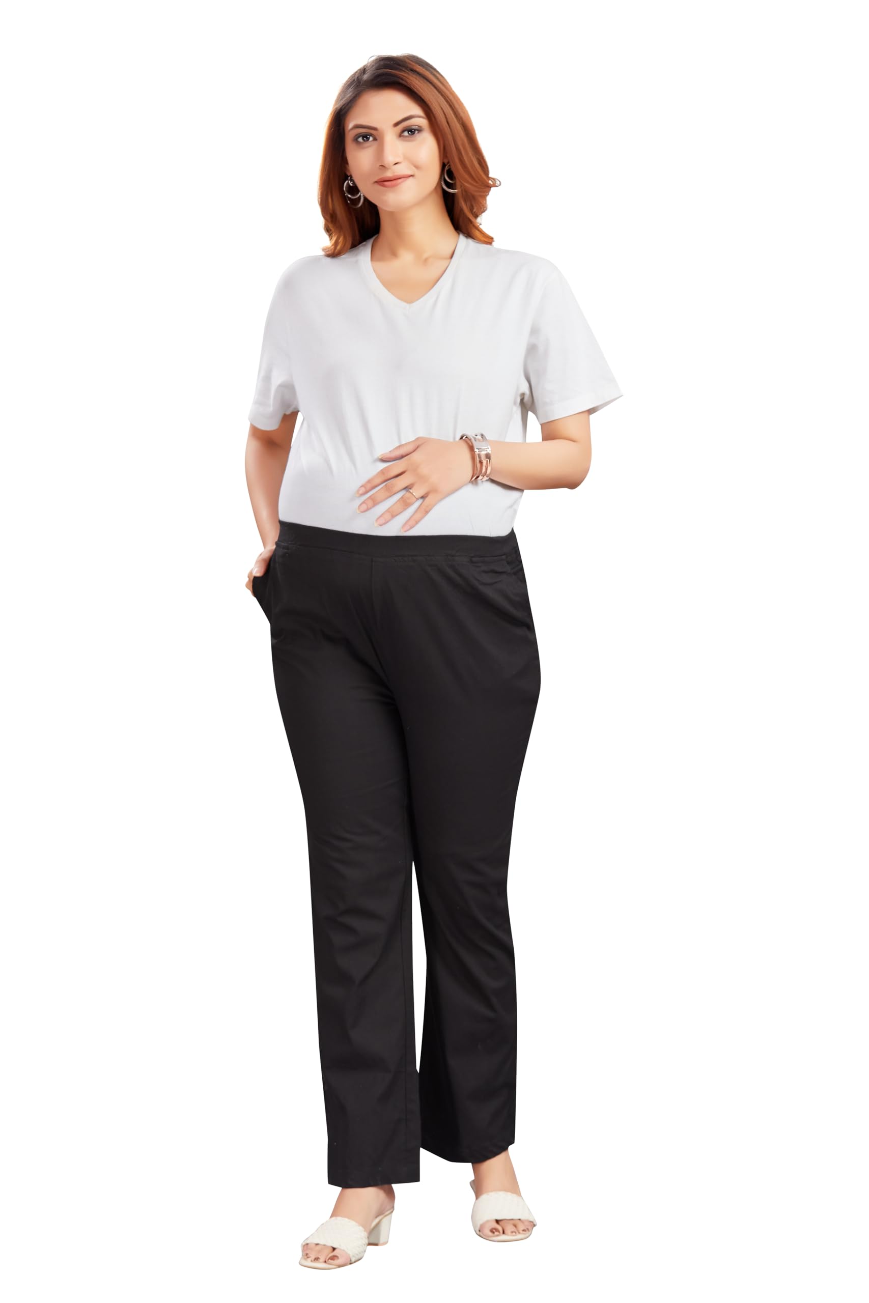 mama & bebe Women's Maternity Pant with Adjustable Elastic Waist for Pregnancy-picture-19