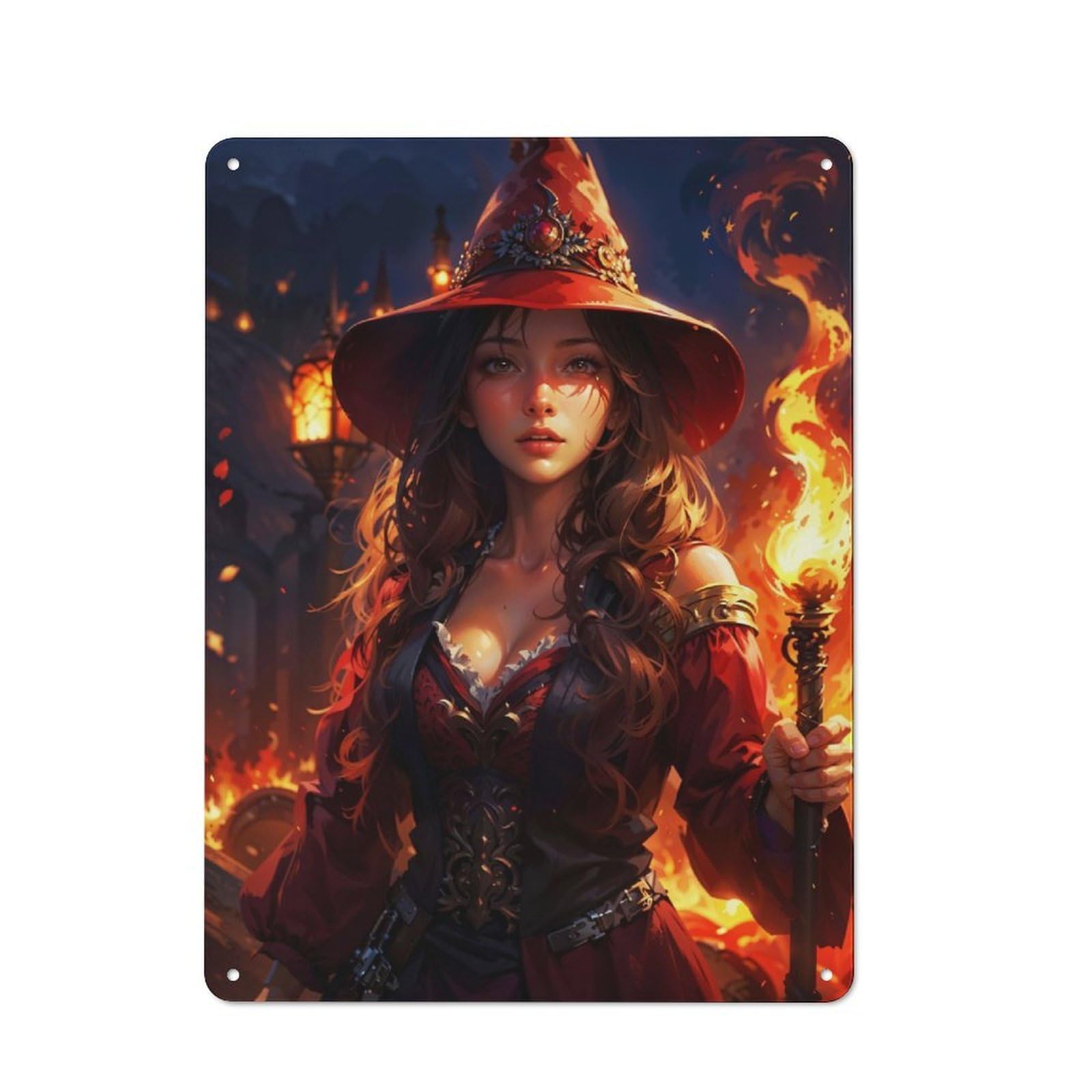 Junmoney Magical Woman Wizard Everyday Metal Gift Sign 40X30cm, Room Wall Plaque For Home, Shop, Pub Or Studio Wall
